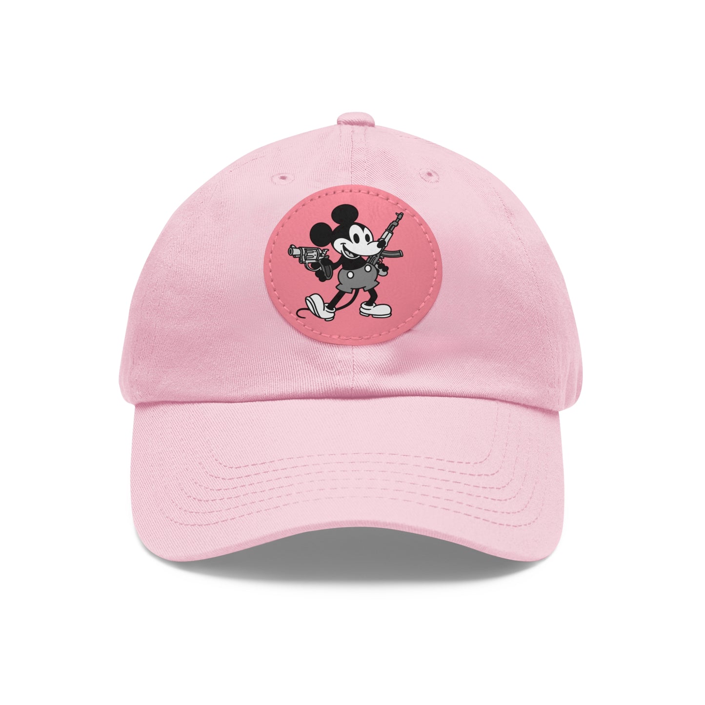 Mouse Guns! Dad Hat with Leather Patch (Round)