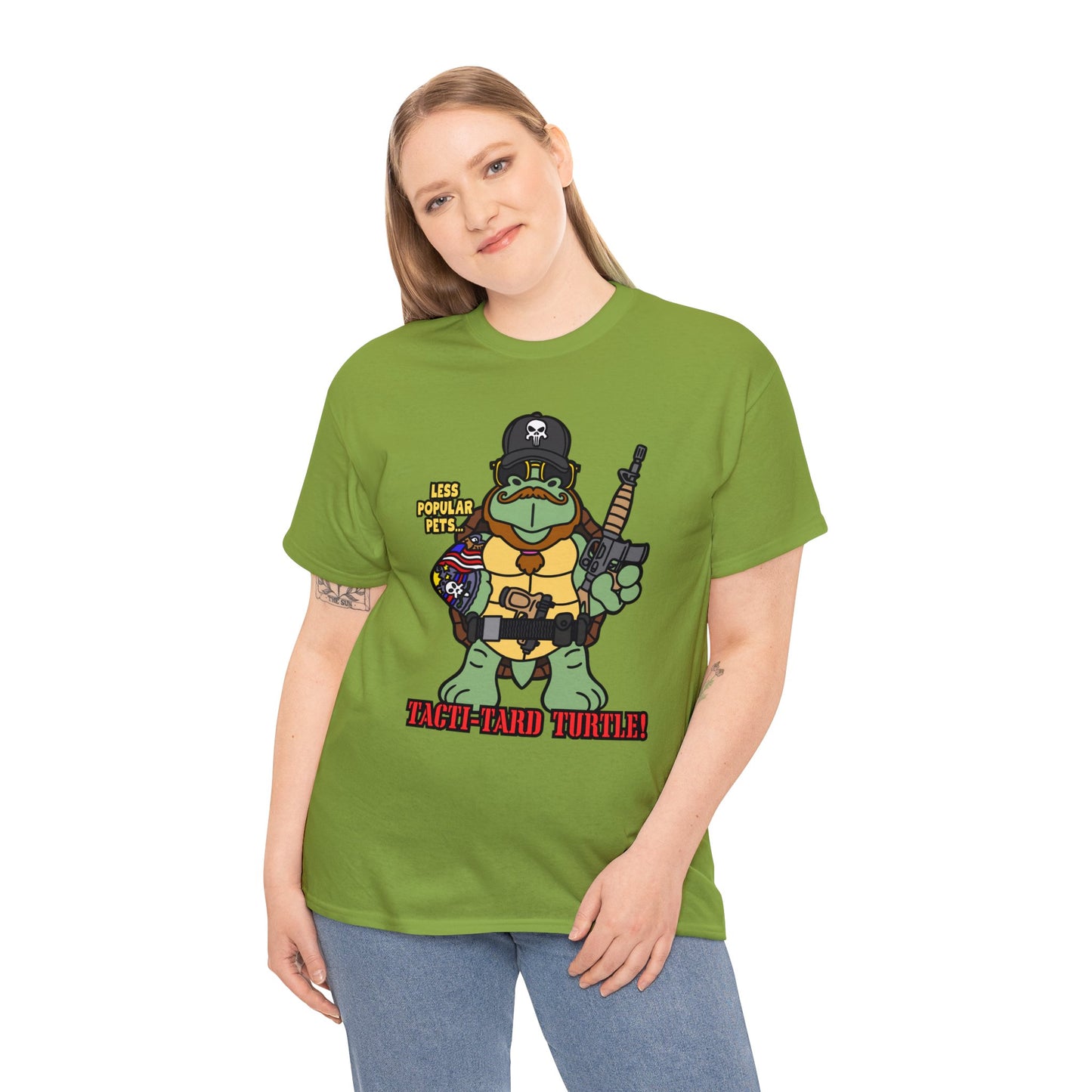 Tacti-Tard Turtle! Unisex Heavy Cotton Tee