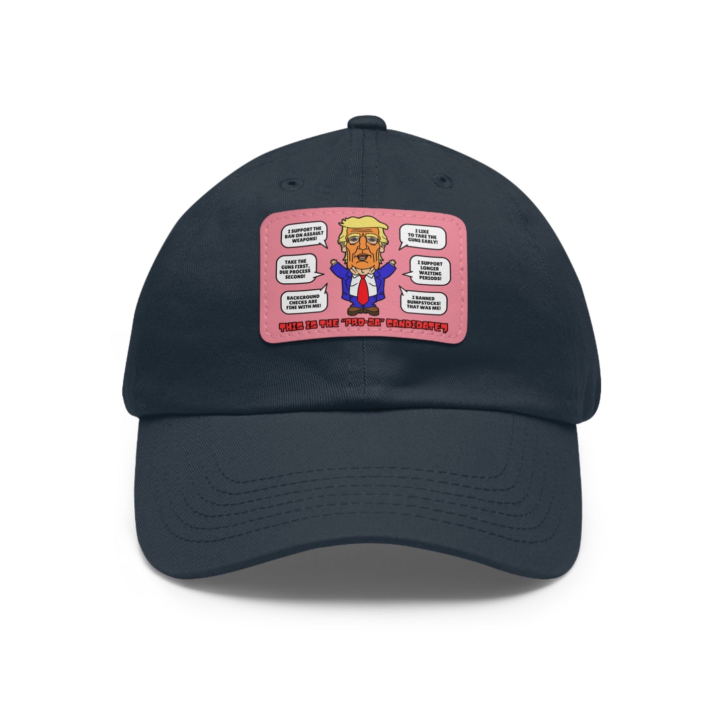 Trump on Guns! Dad Hat with Leather Patch (Rectangle)
