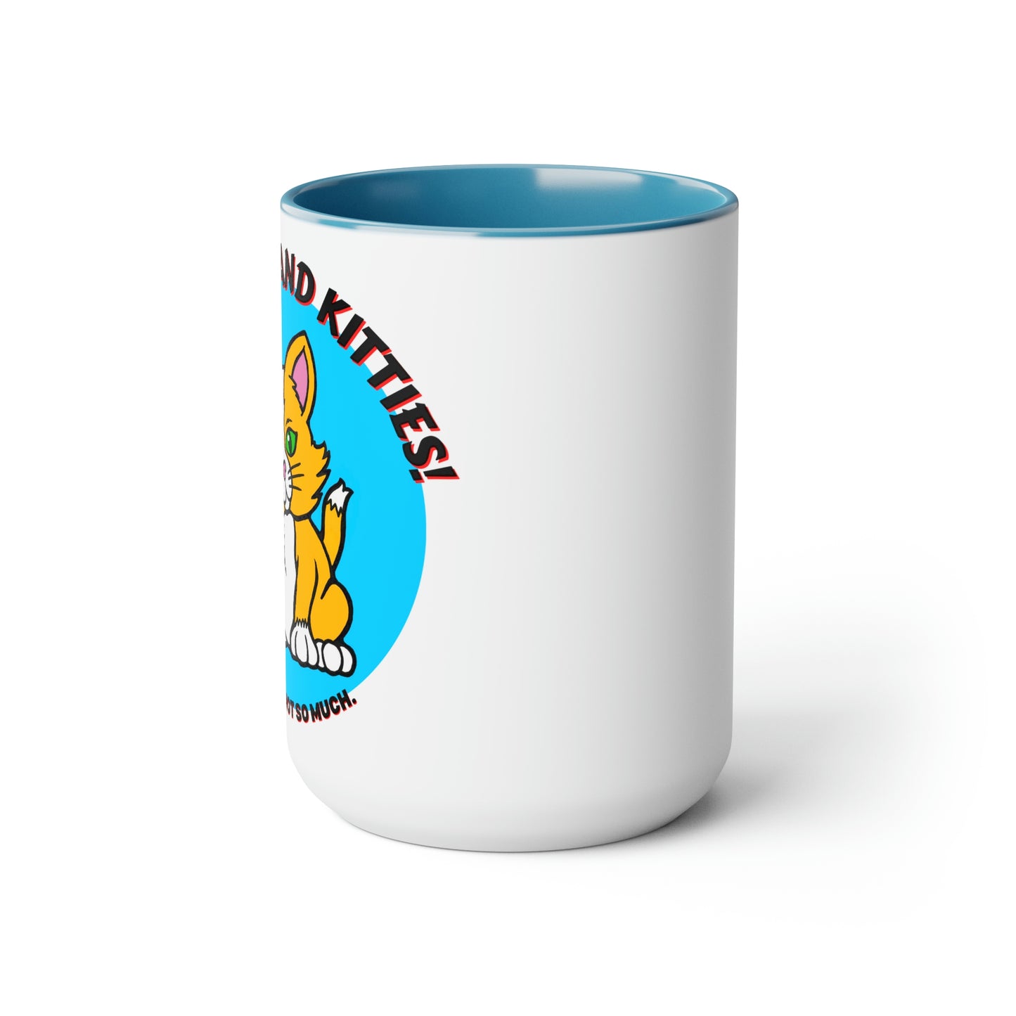 GUNS & KITTIES LOVE Two-Tone Coffee Mugs, 15oz