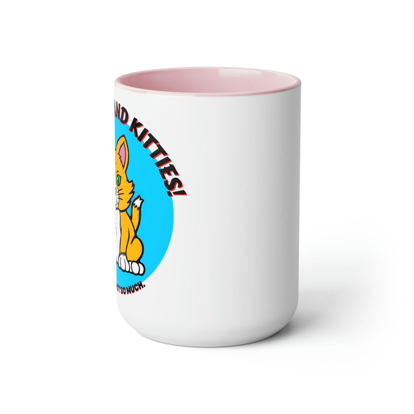 GUNS & KITTIES LOVE Two-Tone Coffee Mugs, 15oz