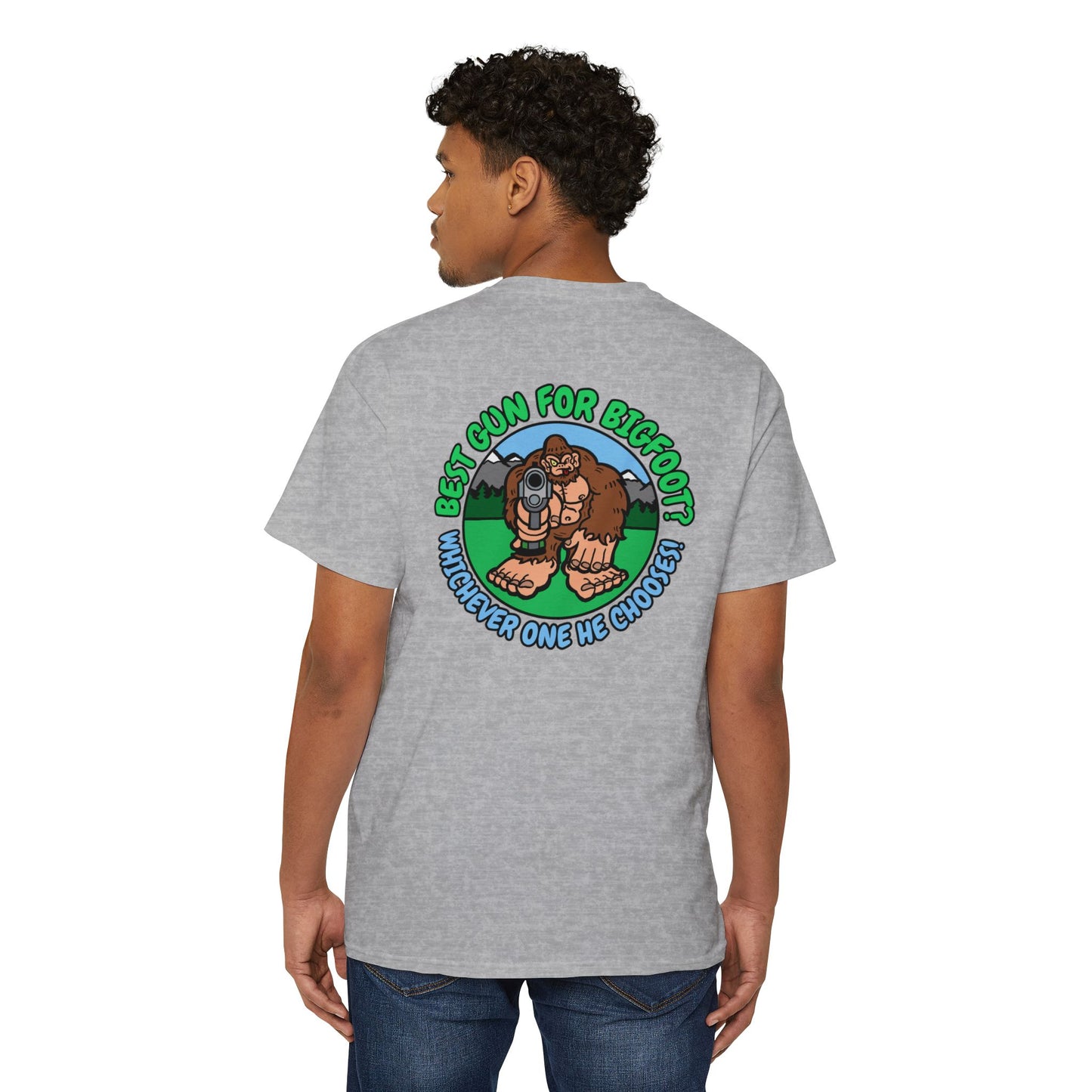 Best Gun for Bigfoot! - Unisex Heavy Cotton Pocket Tee
