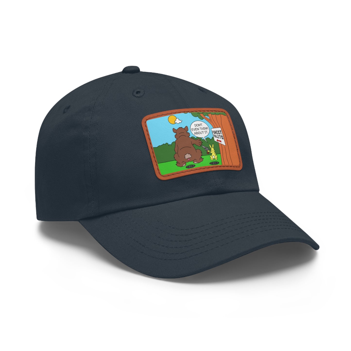 Bear & Rabbit Business! Dad Hat with Leather Patch (Rectangle)