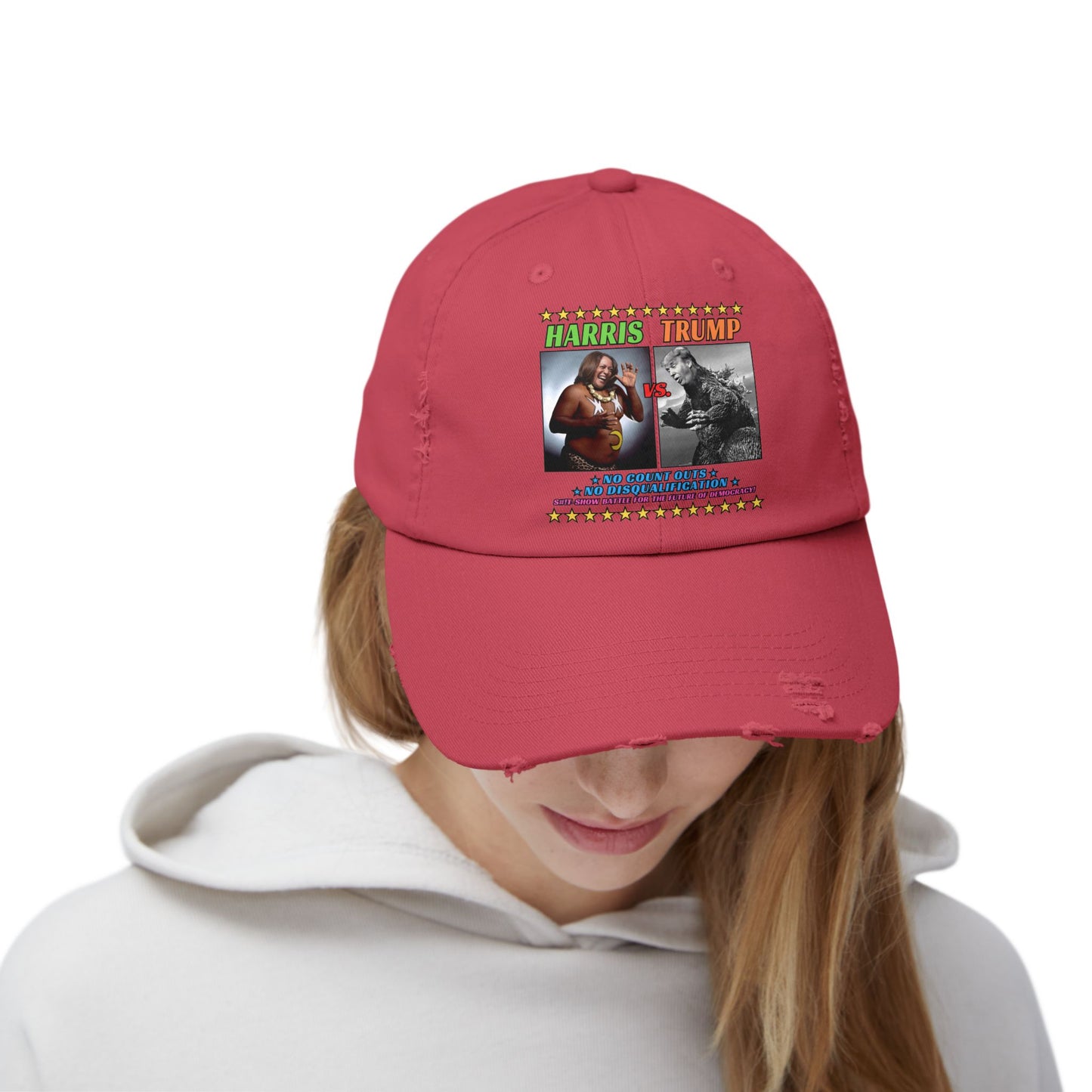 Harris v. Trump! Unisex Distressed Cap