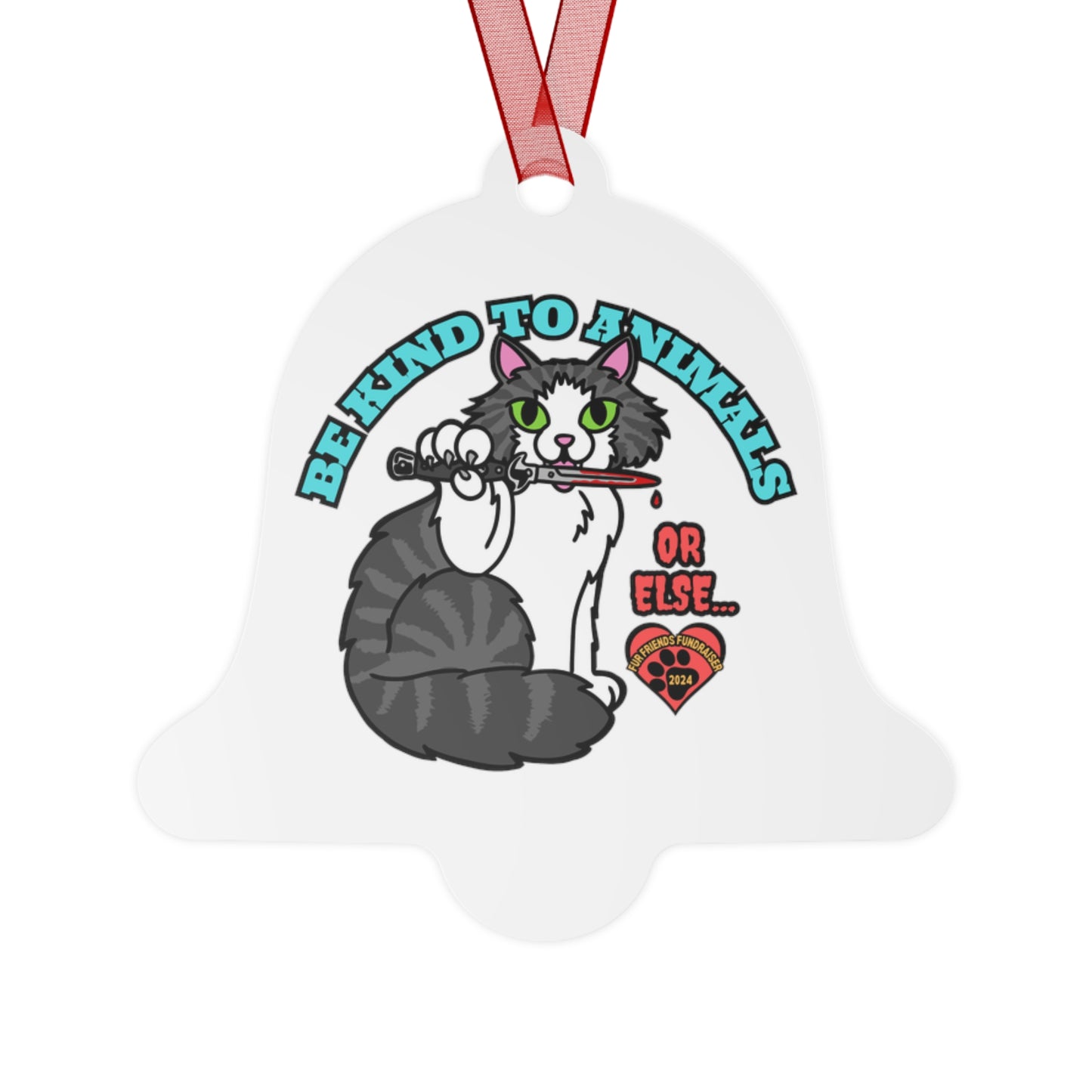 Be Kind...or Else! (FFF) Metal Ornaments