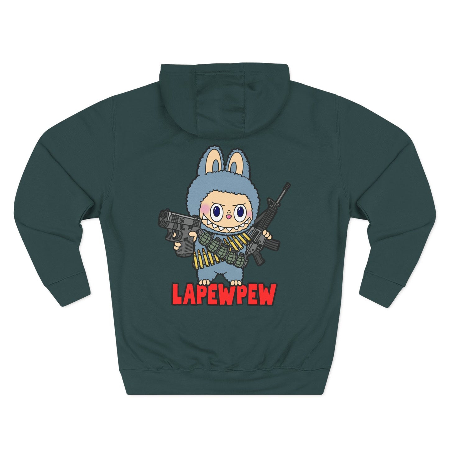 Lapewpew! Three-Panel Fleece Hoodie (Backside Print)