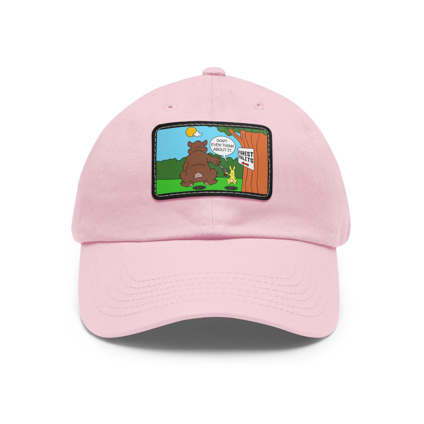 Bear & Rabbit Business! Dad Hat with Leather Patch (Rectangle)