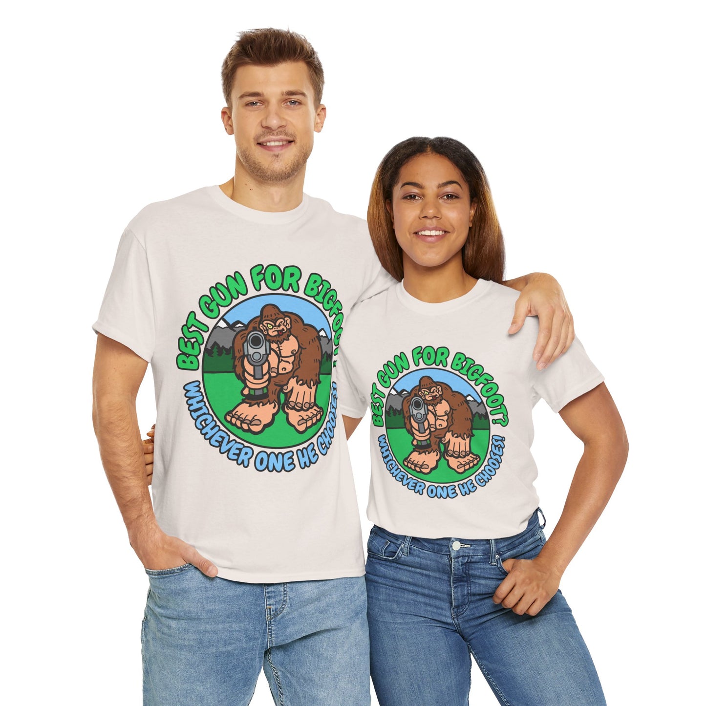 Best Gun for Bigfoot! Unisex Heavy Cotton Tee