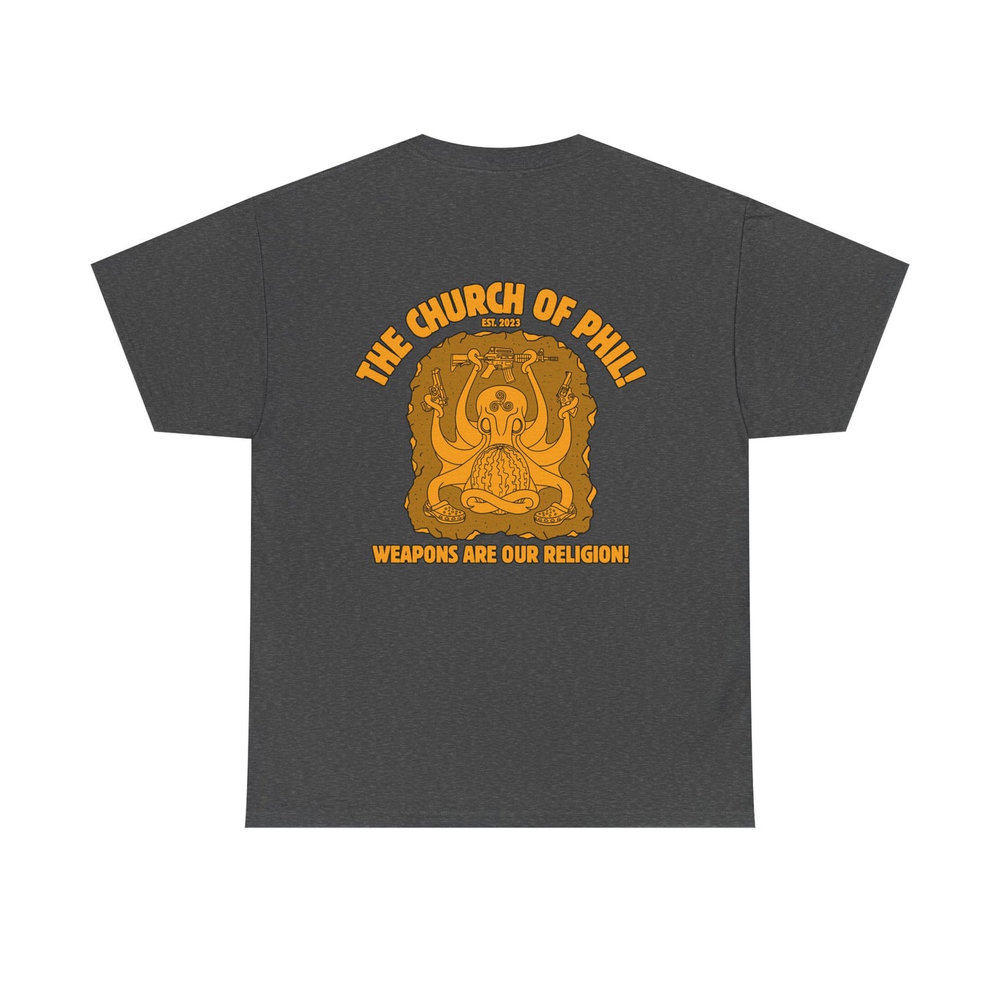 Weapons Are our Religion! Unisex Heavy cotton Tee (Back Side Print)