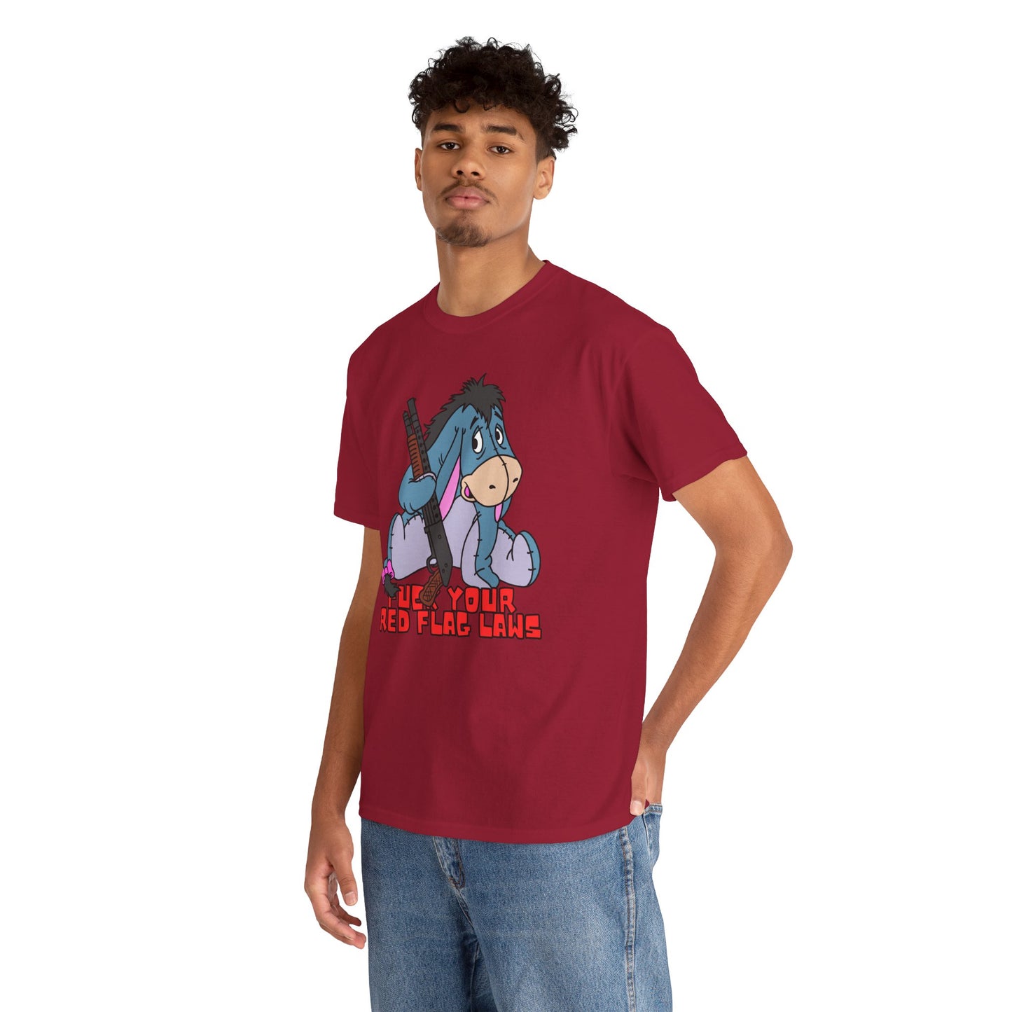 Eeyore Red Flag Laws! Unisex Heavy Cotton Tee - Fun and Unique Graphic Shirt
