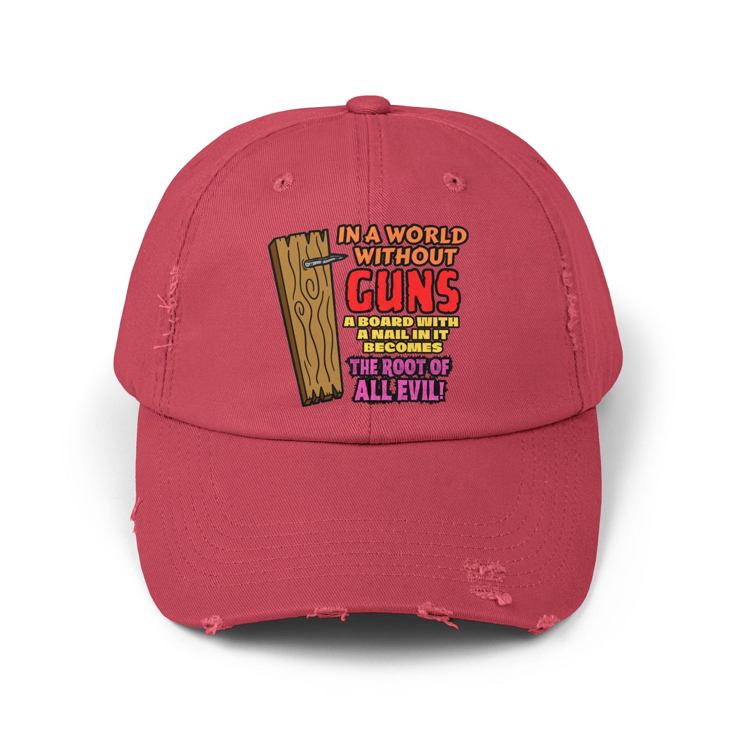 World Without Guns! Unisex Distressed Cap