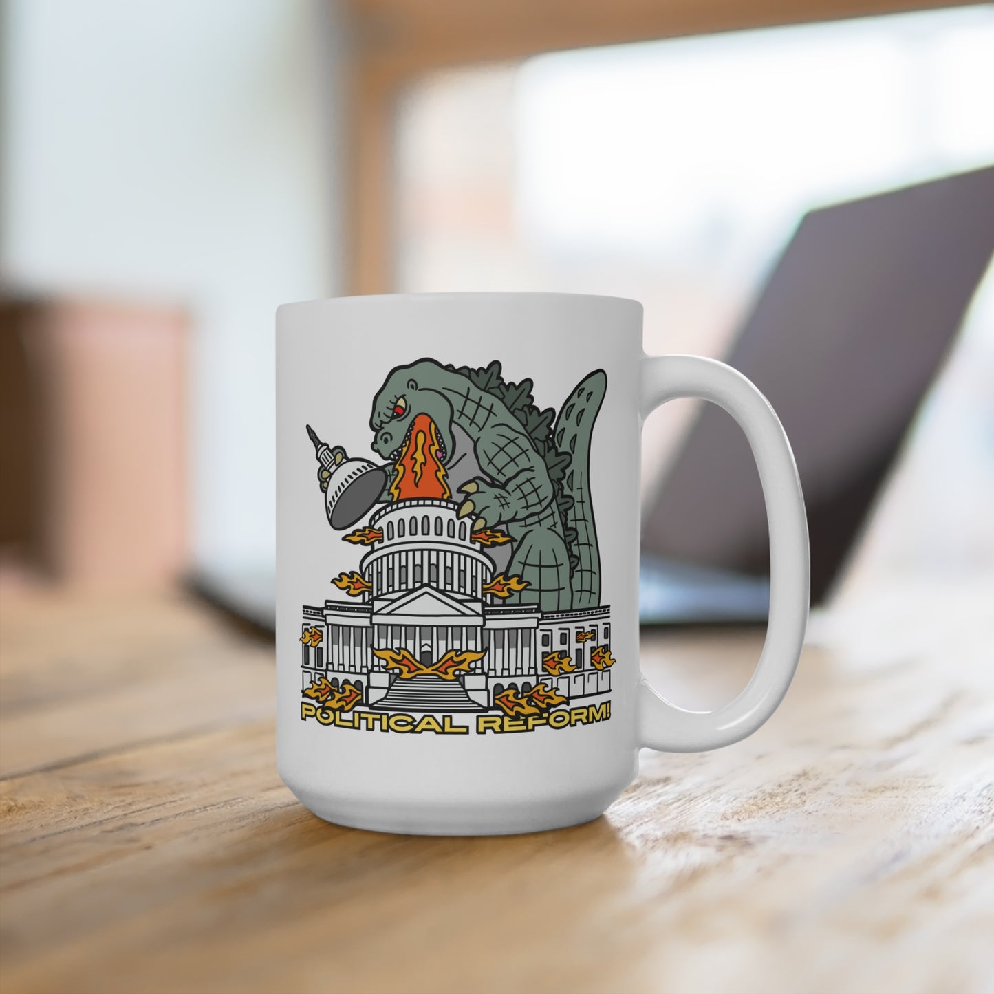 Godzilla - Political Reform! 15oz. mug