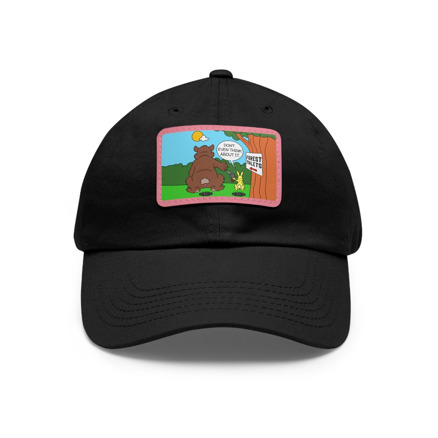 Bear & Rabbit Business! Dad Hat with Leather Patch (Rectangle)