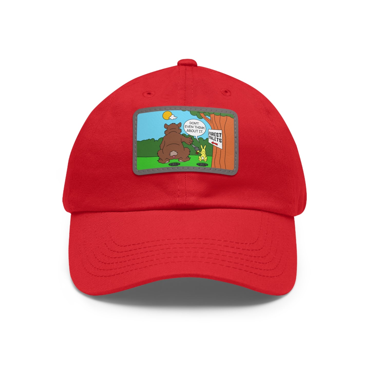 Bear & Rabbit Business! Dad Hat with Leather Patch (Rectangle)