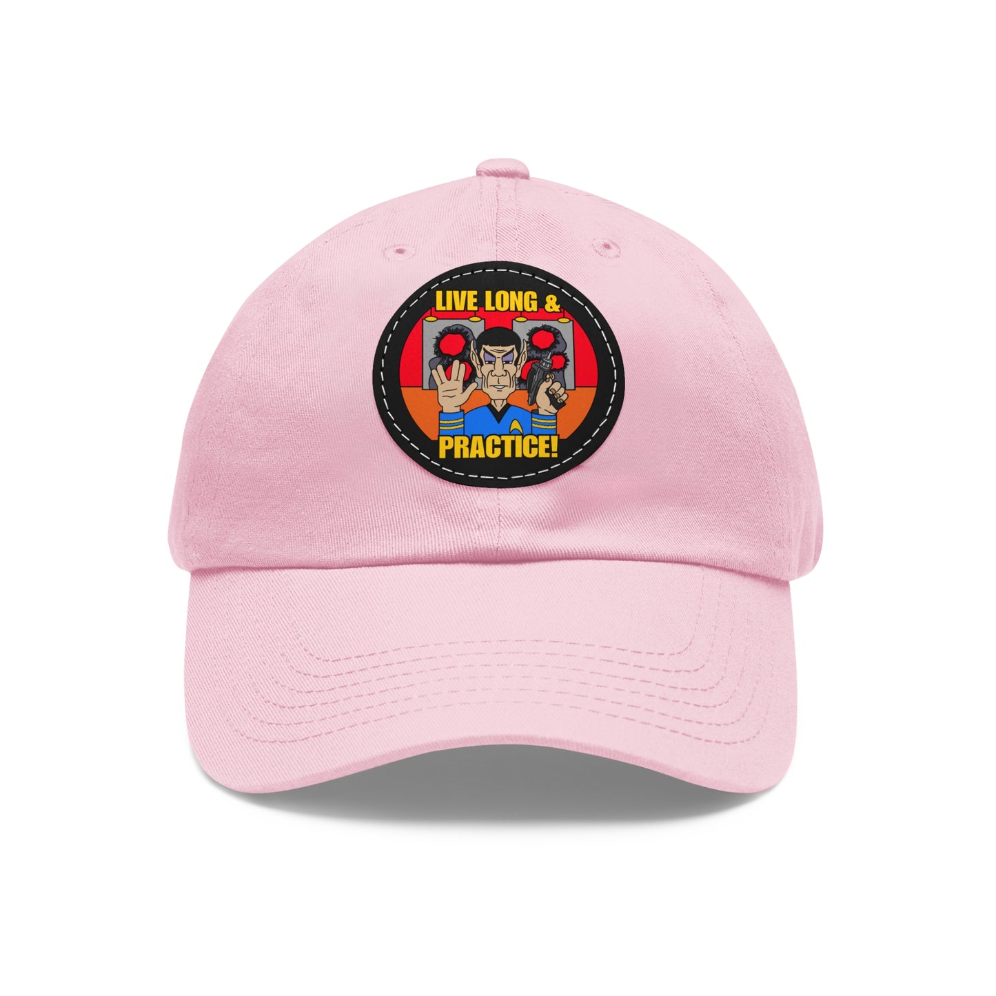 Live Long & Practice! Dad Hat with Leather Patch (Round)