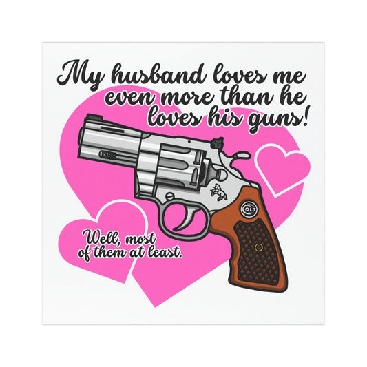 My Husband Loves me...! Car Magnets