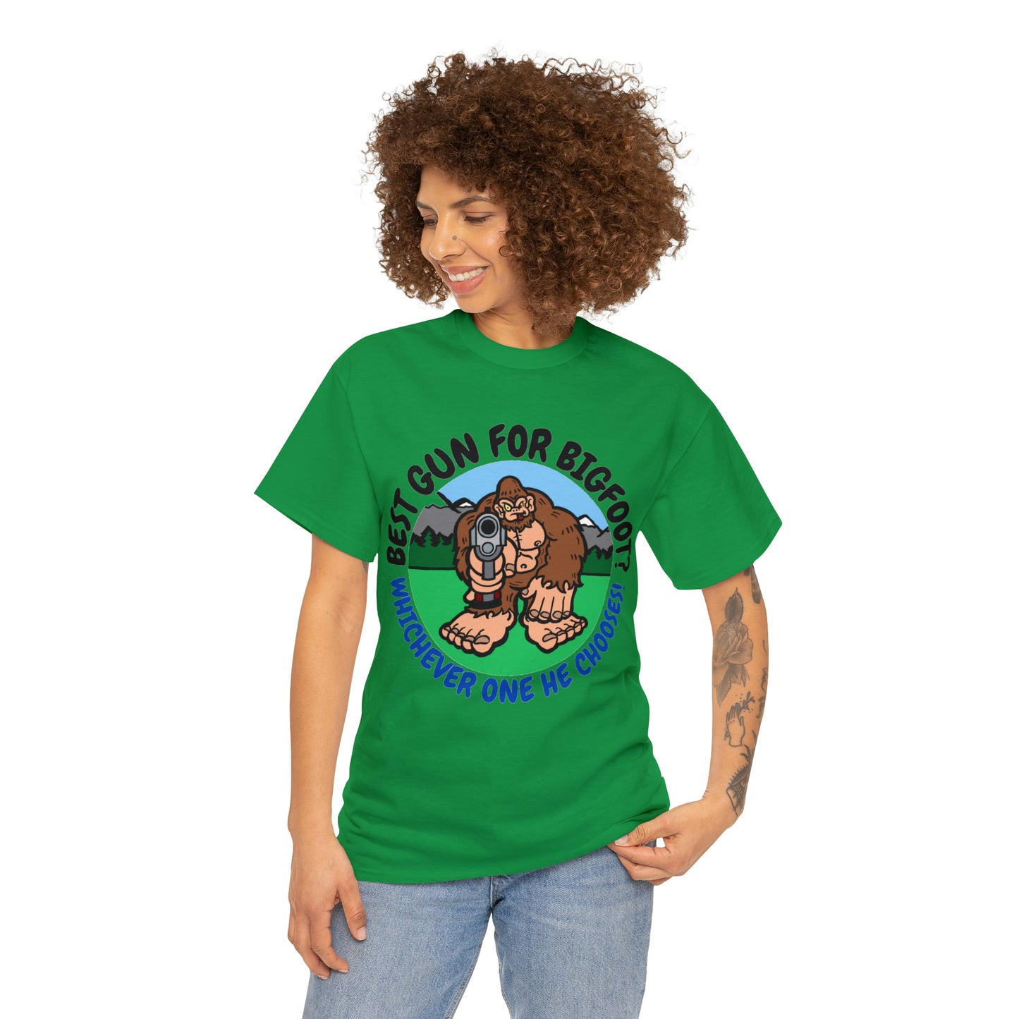 Best Gun for Bigfoot Unisex Heavy Cotton Tee