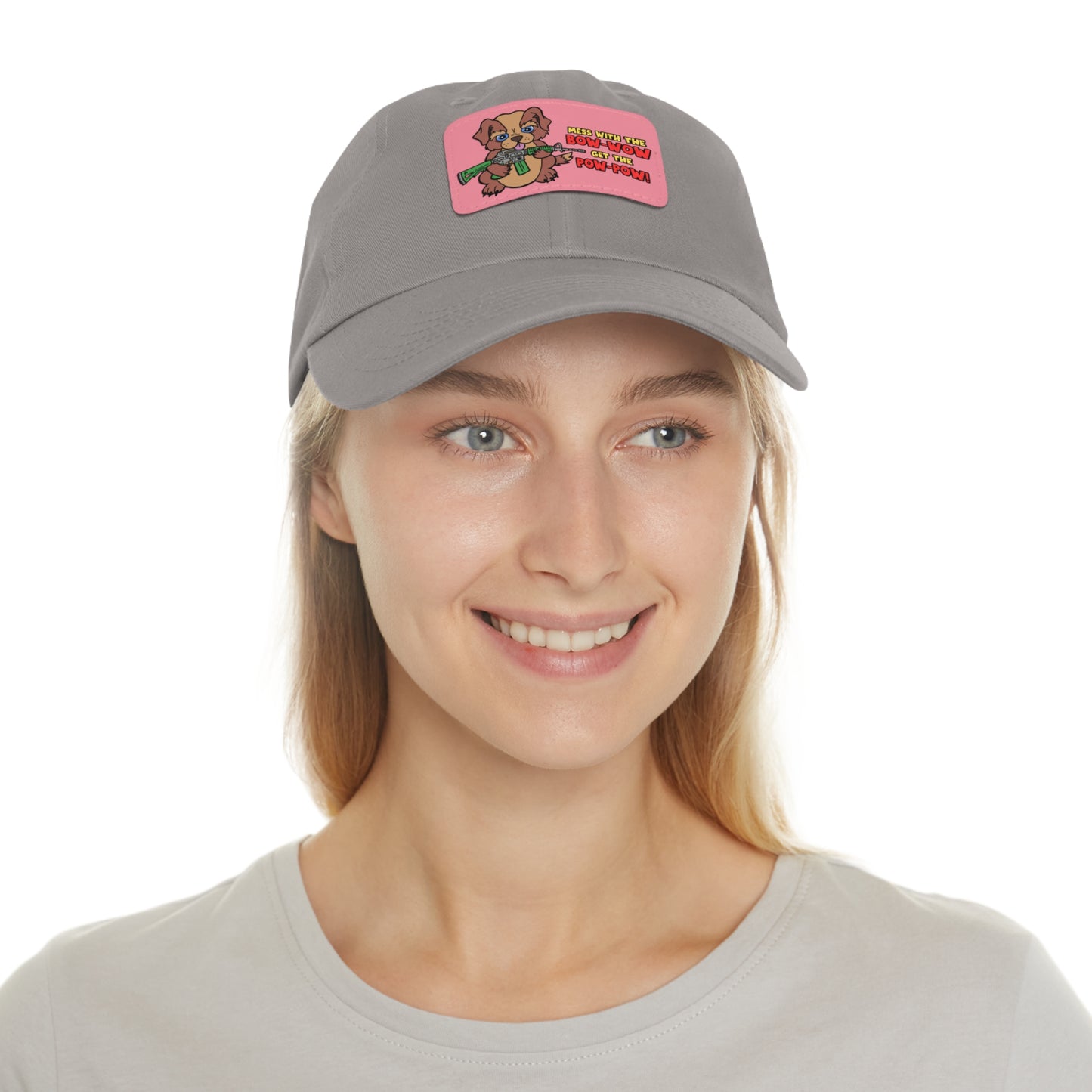 Bow-Wow/Pow-Pow! Dad Hat with Leather Patch (Rectangle)