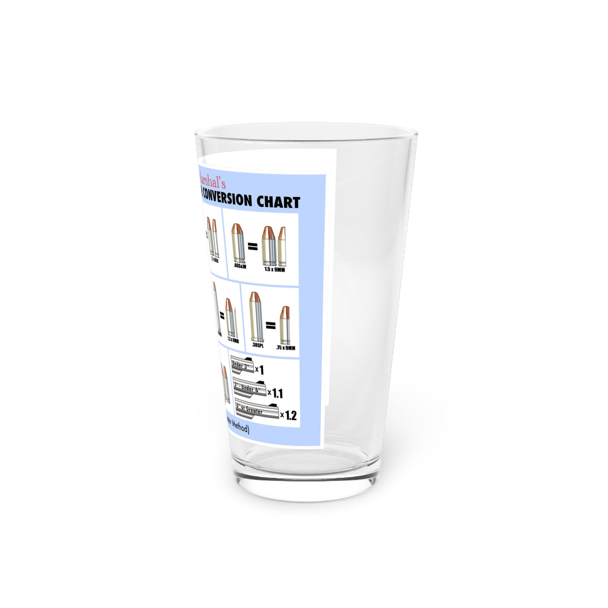 Caliber Conversion Pint Glass, 16oz