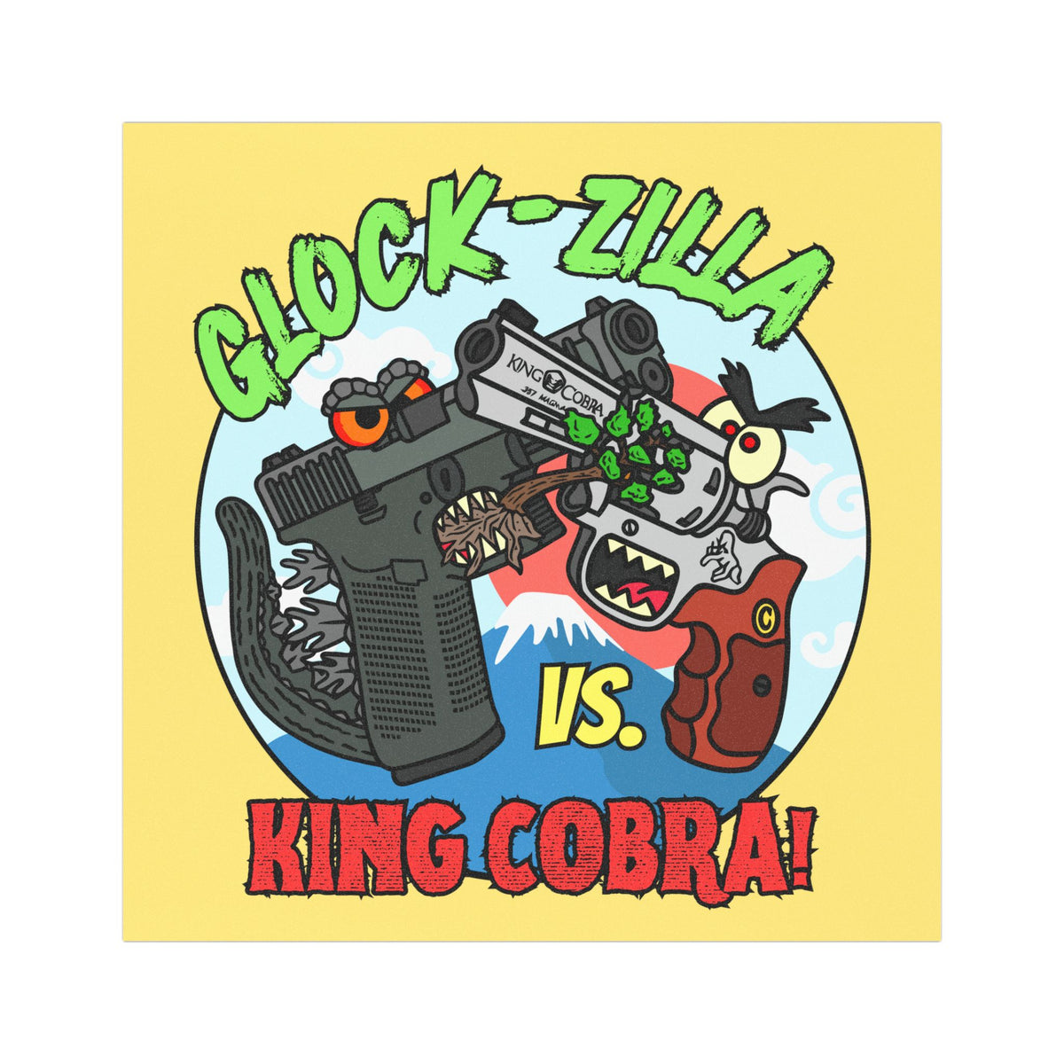 Glock-Zilla vs. King Cobra! Car Magnets