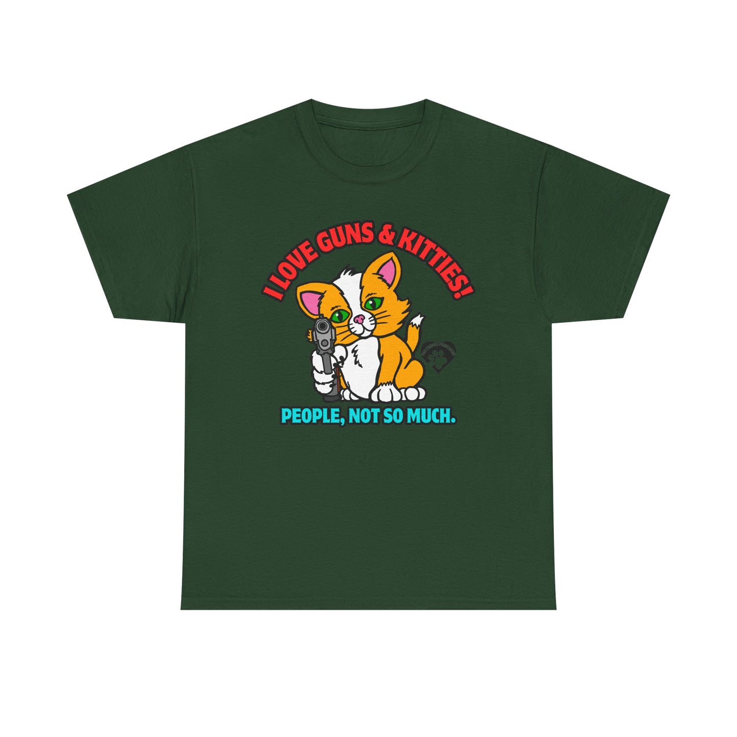I LOVE Guns & Kitties! Unisex Heavy Cotton Tee