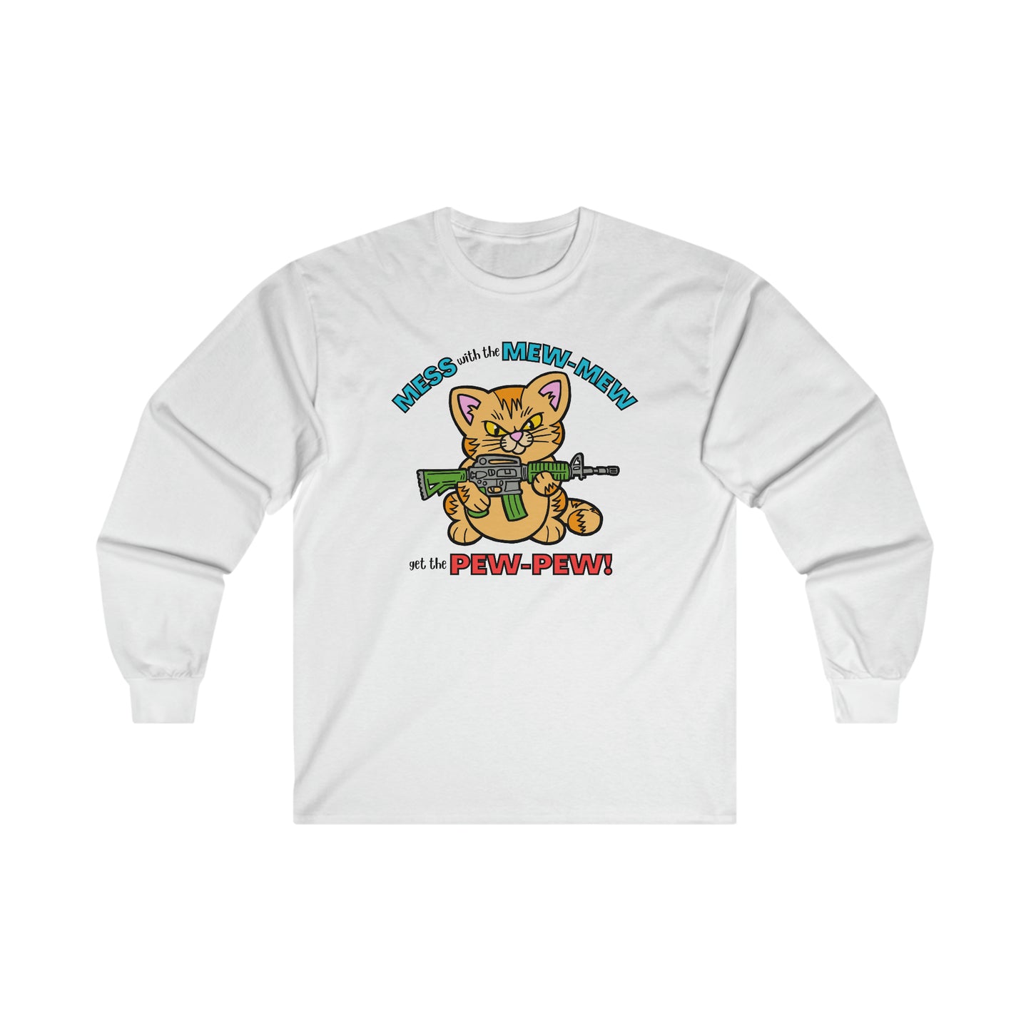 Mew-Mew Pew-Pew Ultra Cotton Long Sleeve Tee