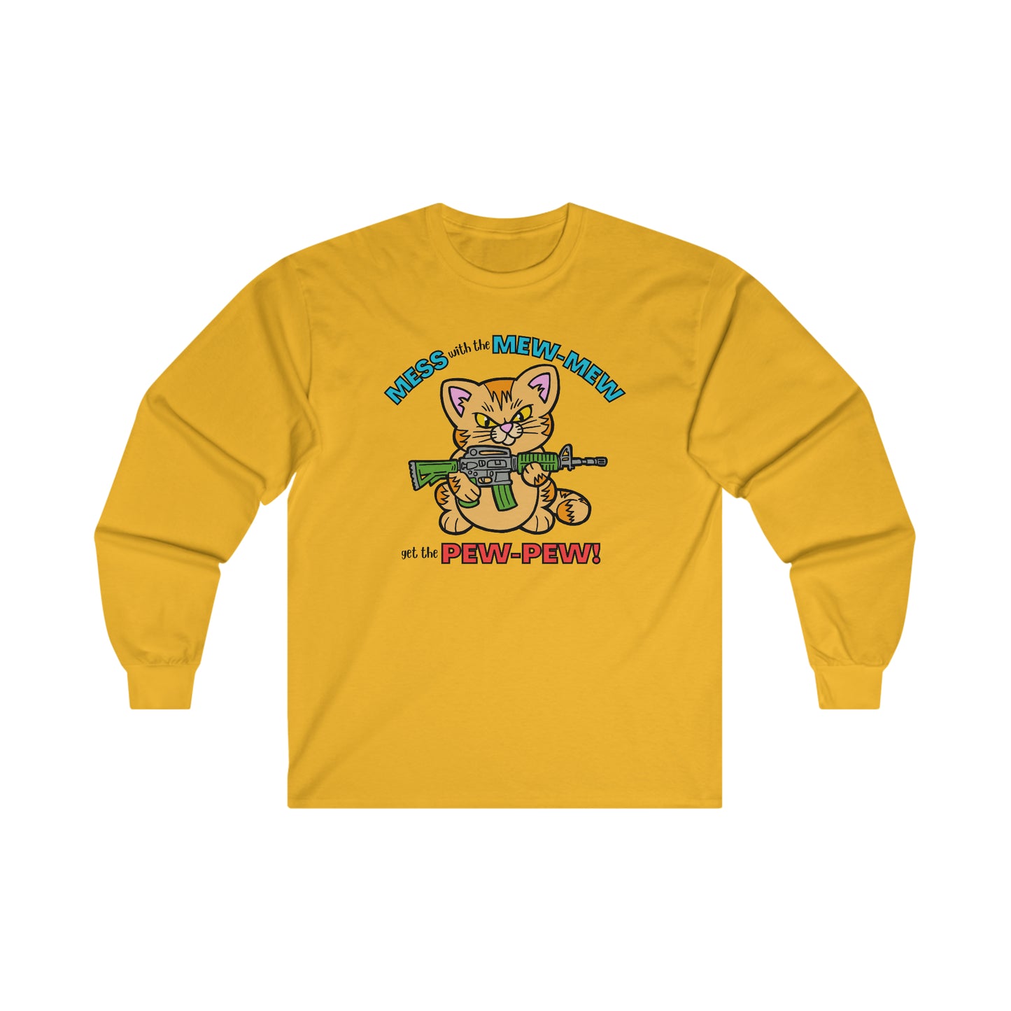 Mew-Mew Pew-Pew Ultra Cotton Long Sleeve Tee