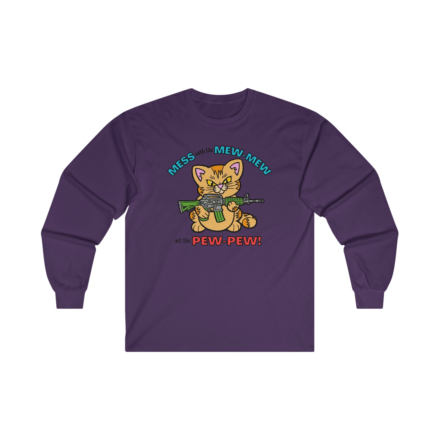 Mew-Mew Pew-Pew Ultra Cotton Long Sleeve Tee