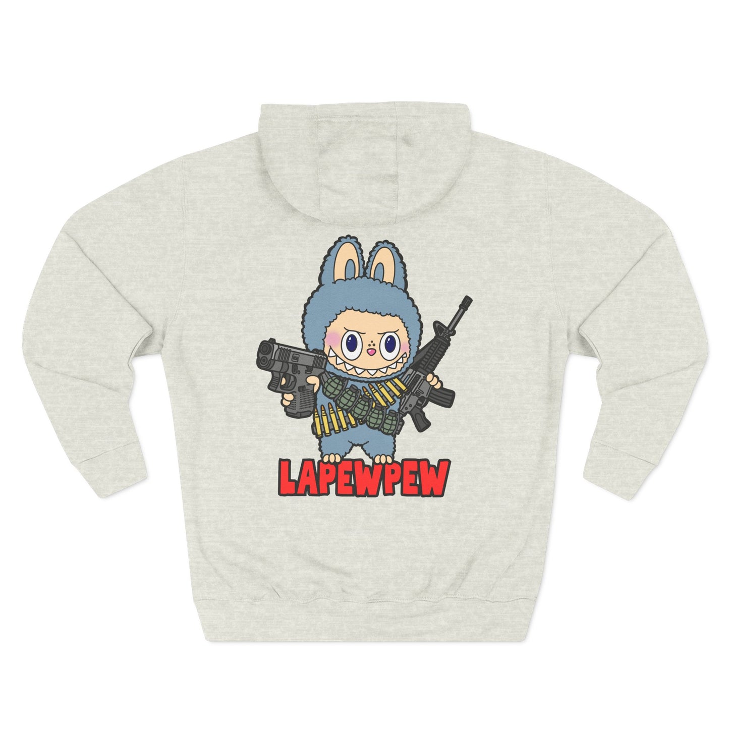 Lapewpew! Three-Panel Fleece Hoodie (Backside Print)