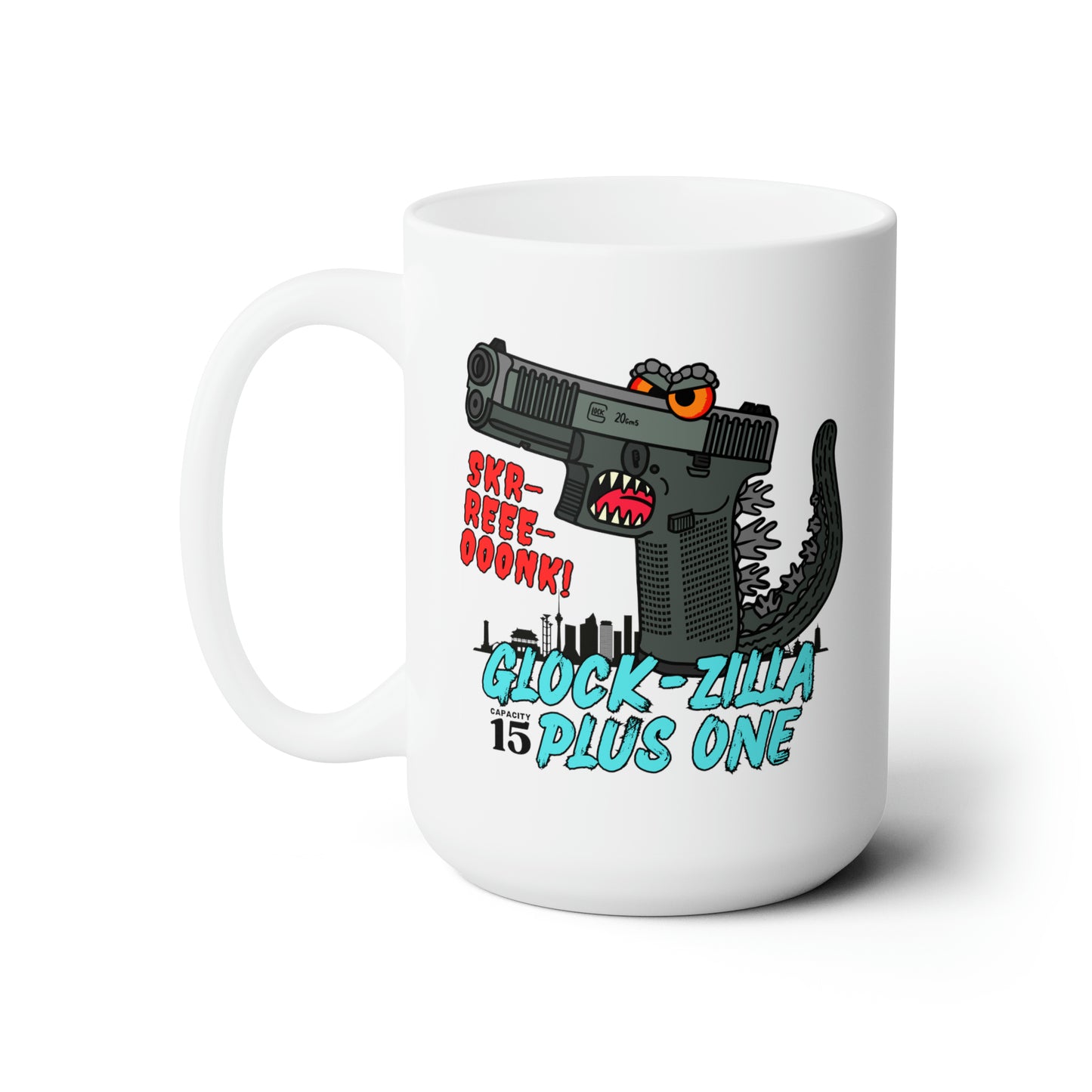 Glock-zilla (Cap15) Plus One! Ceramic Mug 15oz