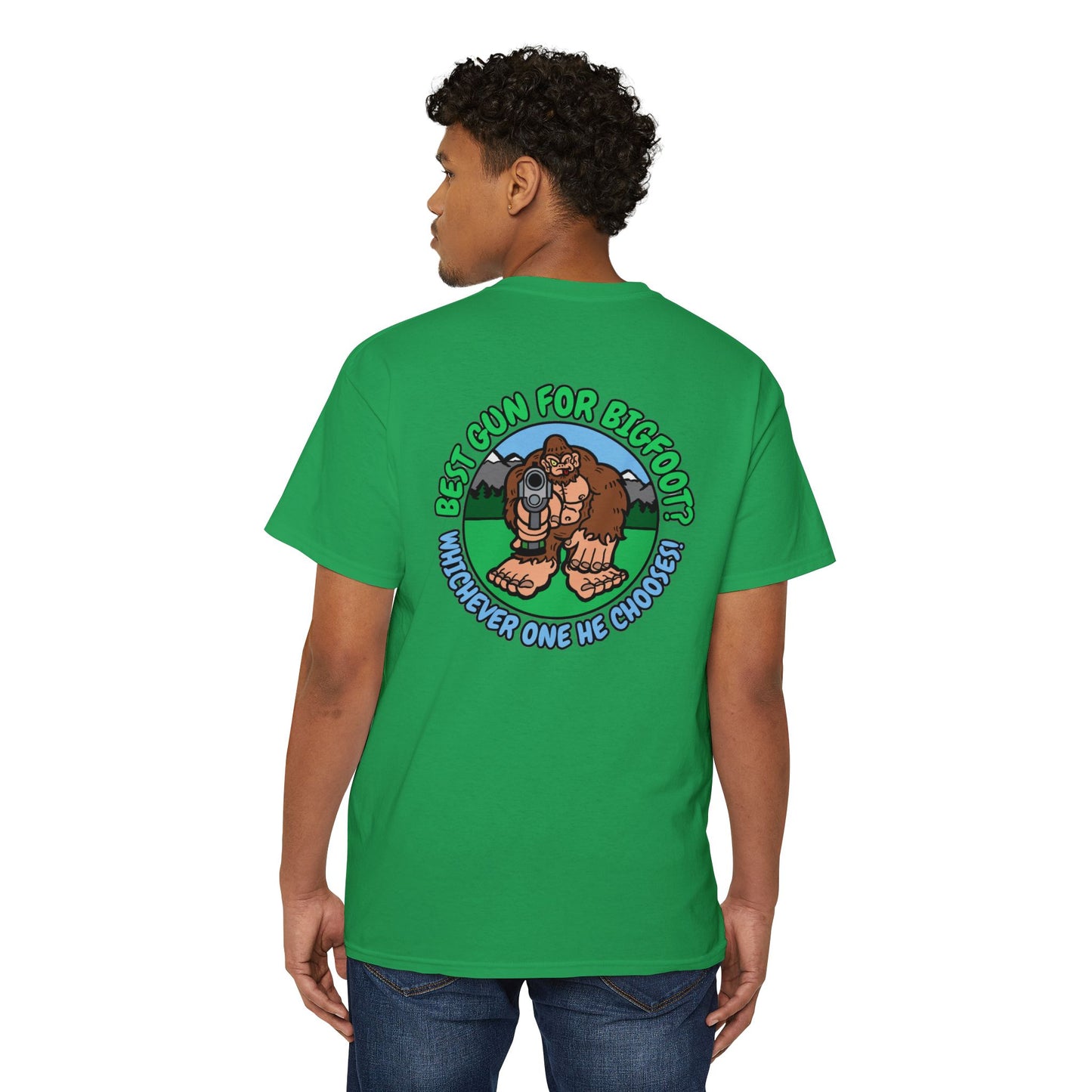 Best Gun for Bigfoot! - Unisex Heavy Cotton Pocket Tee