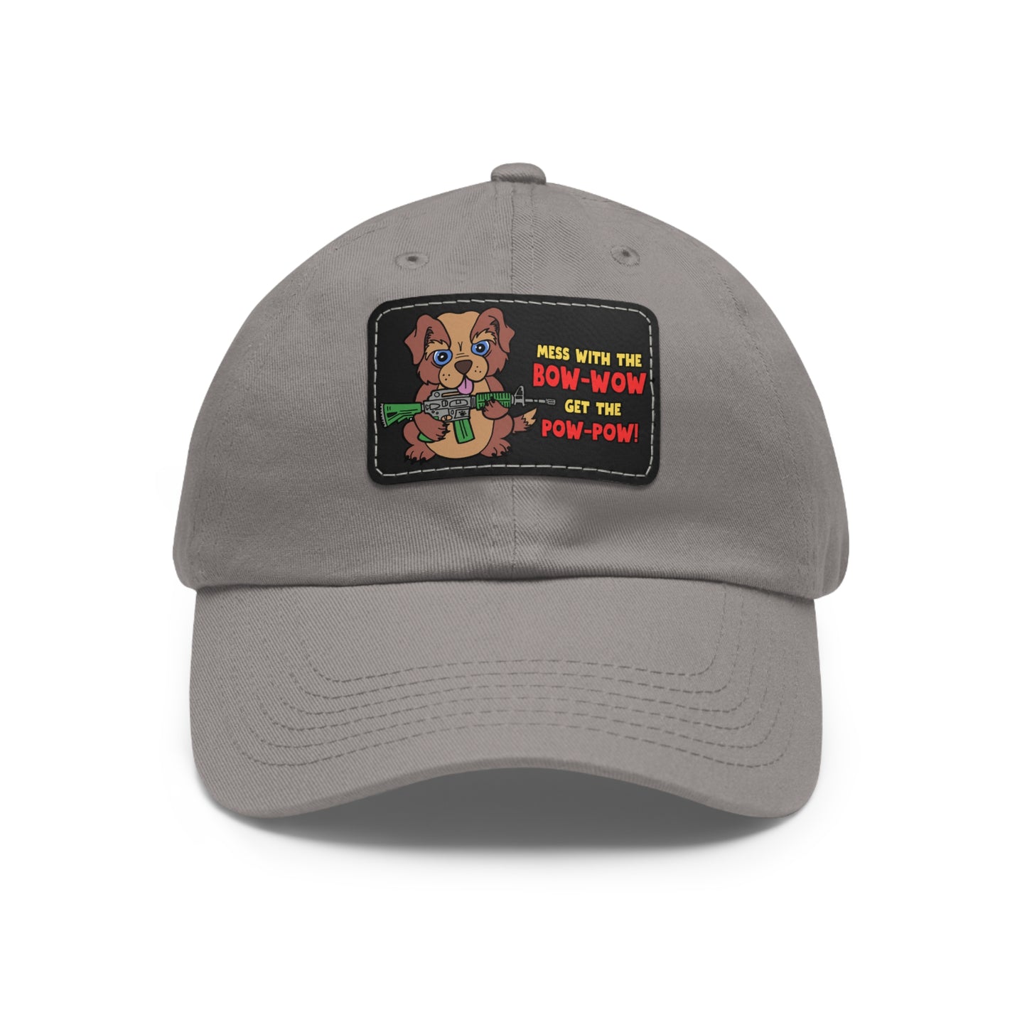 Bow-Wow/Pow-Pow! Dad Hat with Leather Patch (Rectangle)