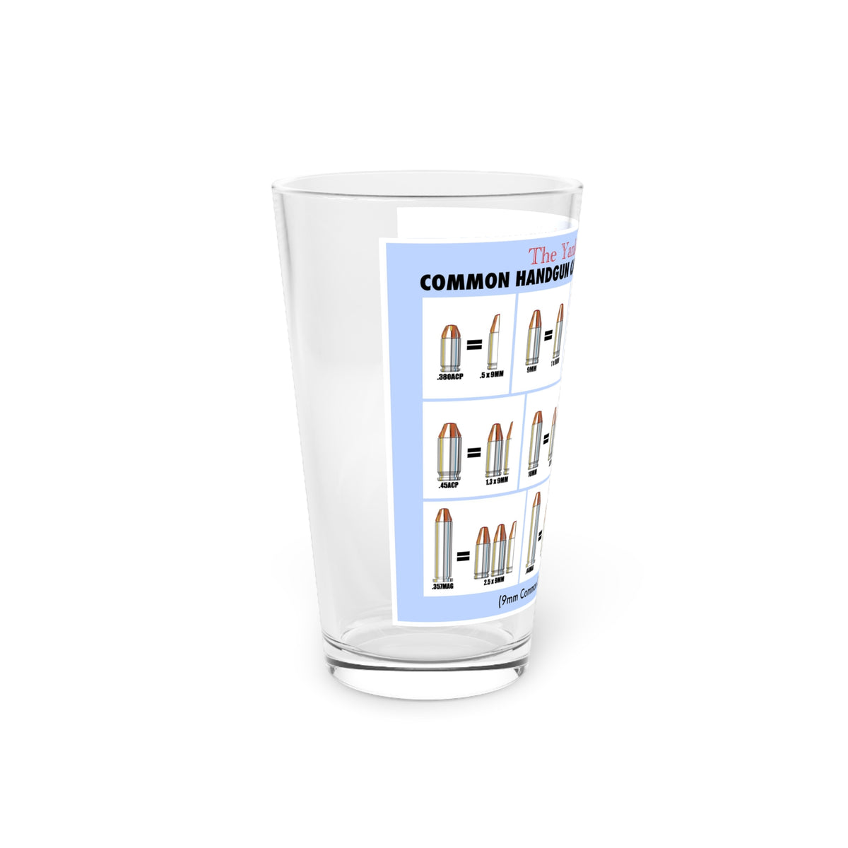 Caliber Conversion Pint Glass, 16oz