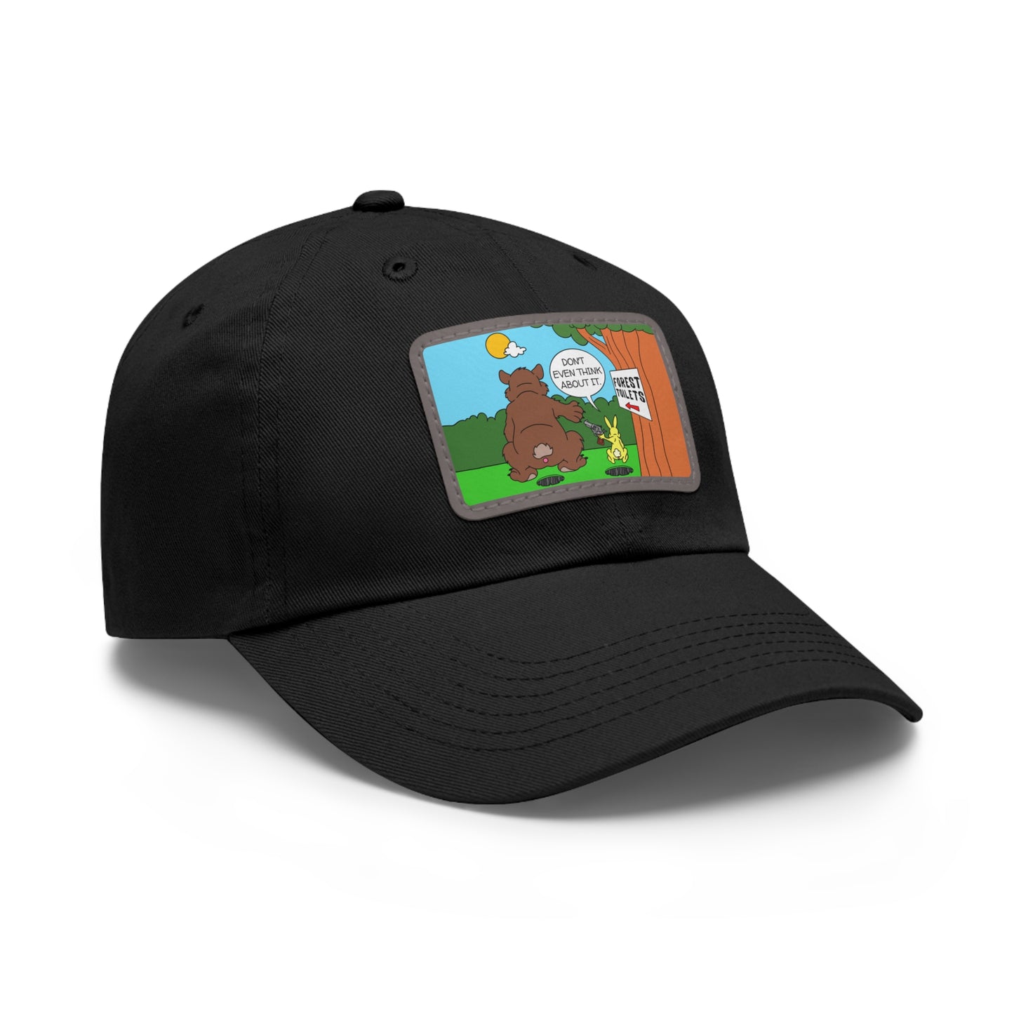 Bear & Rabbit Business! Dad Hat with Leather Patch (Rectangle)