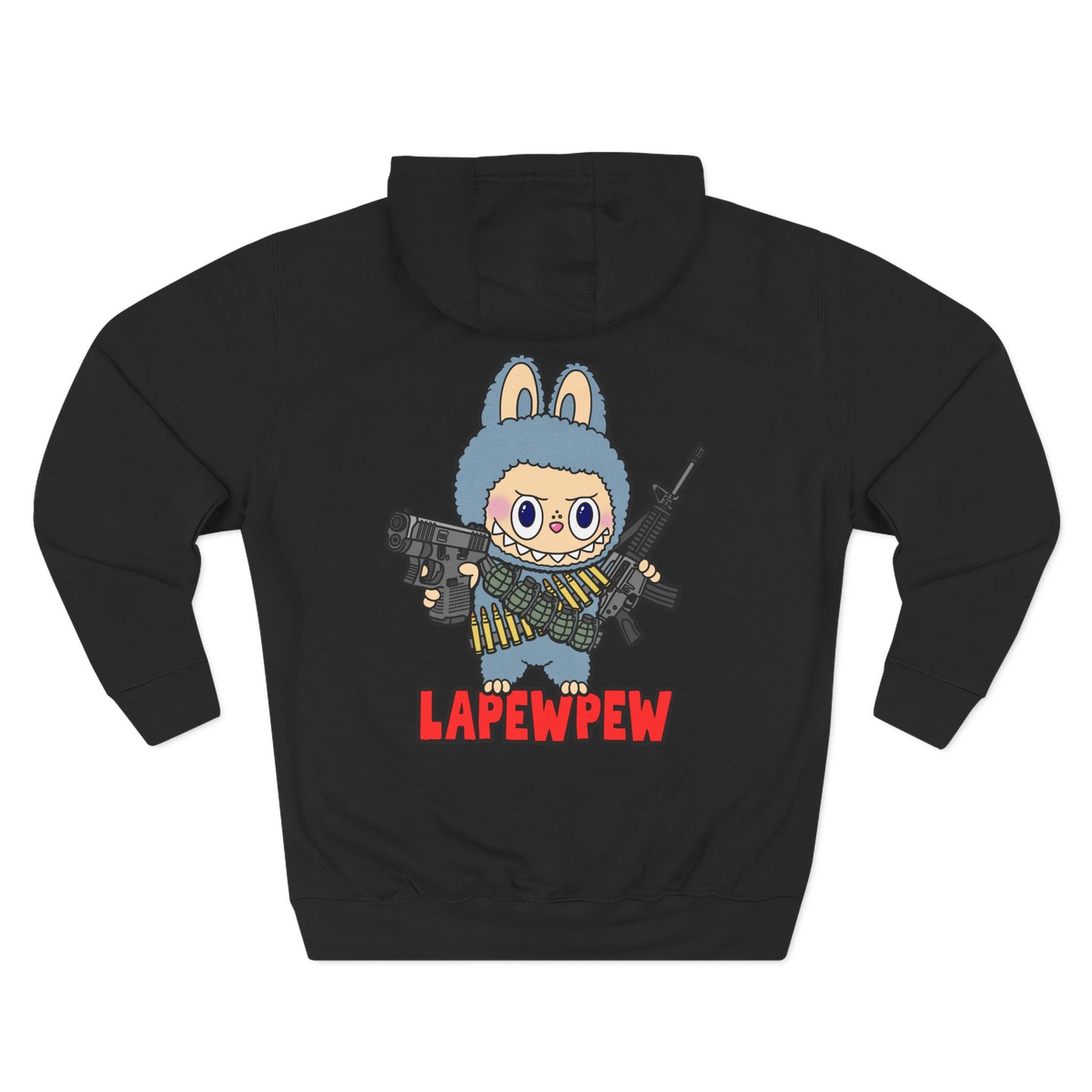 Lapewpew! Three-Panel Fleece Hoodie (Backside Print)