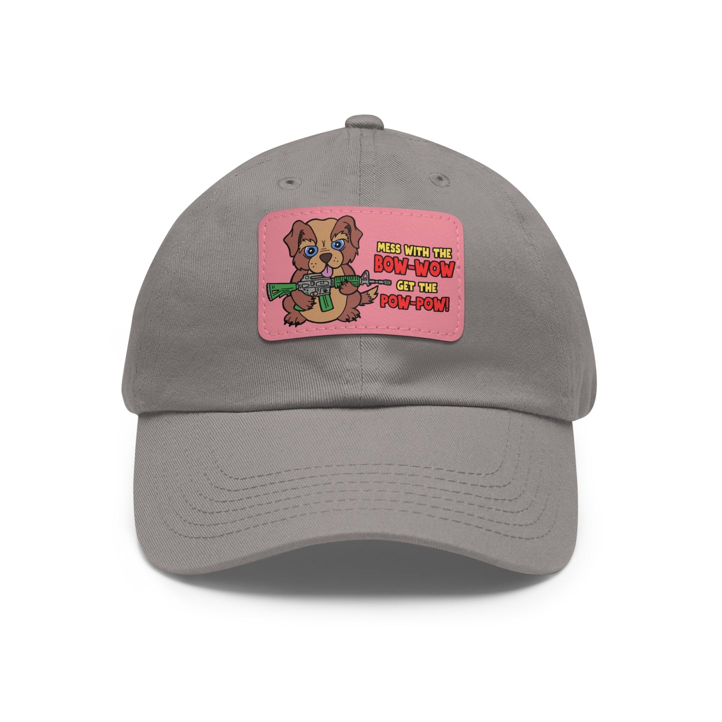 Bow-Wow/Pow-Pow! Dad Hat with Leather Patch (Rectangle)