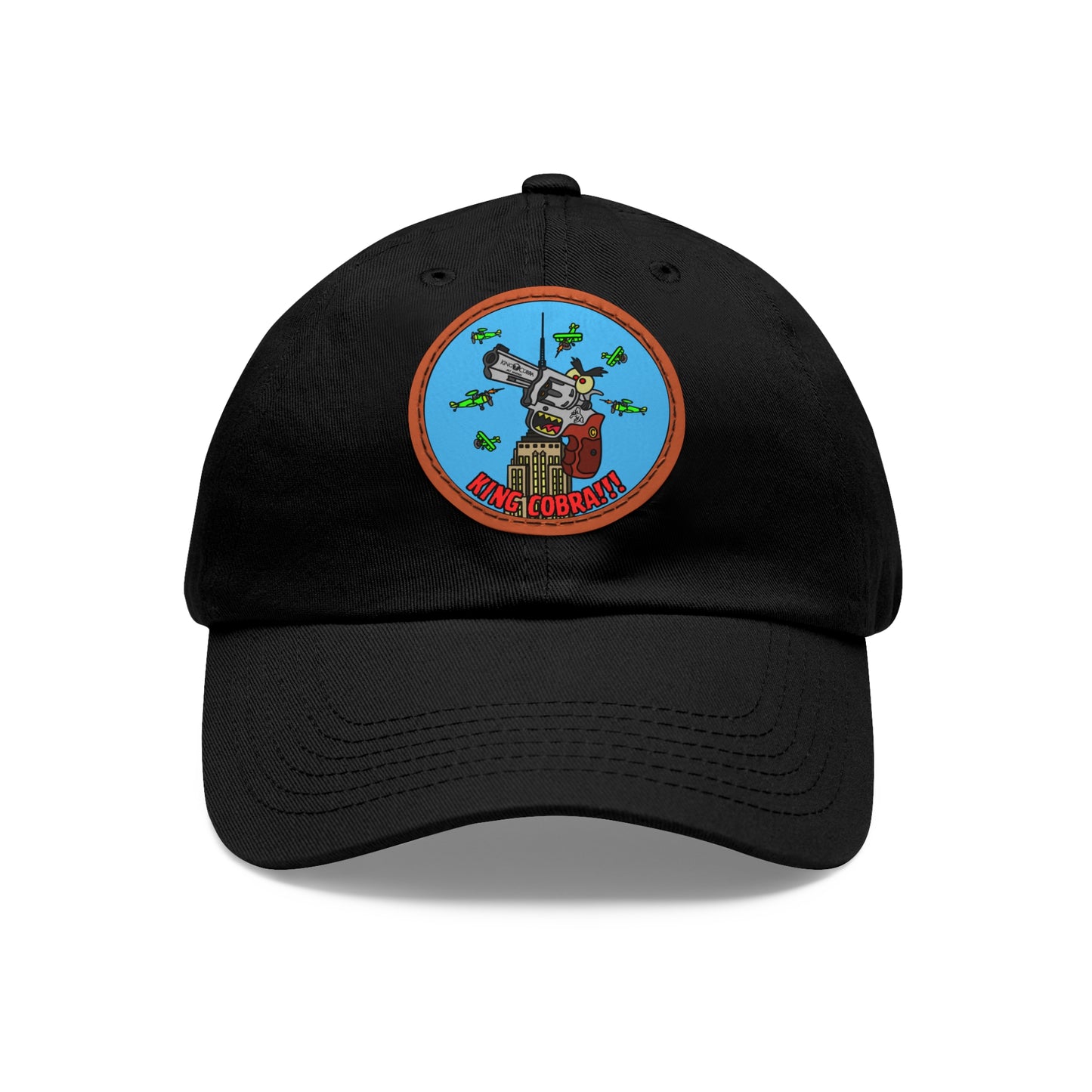 King Cobra!!! Dad Hat with Leather Patch (Round)
