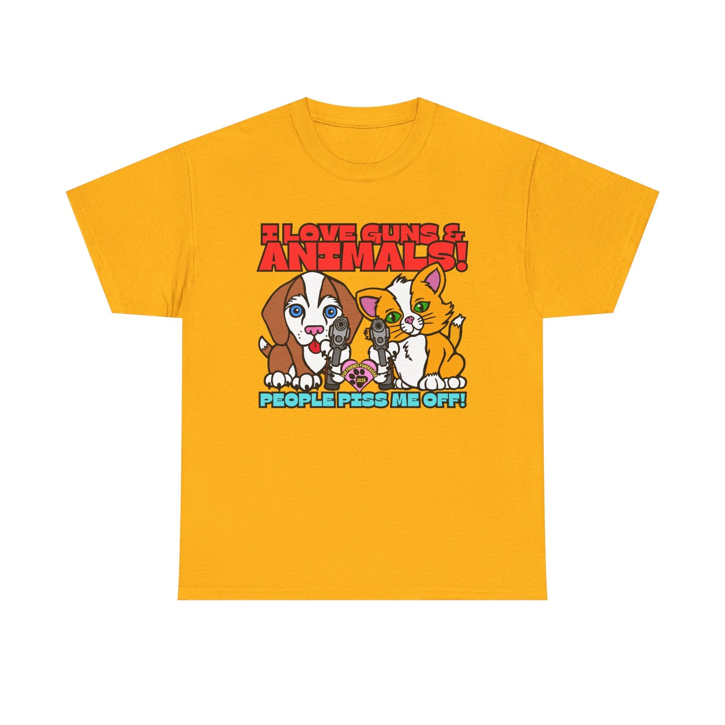 (FFF) I Love Guns & Animals! Unisex Heavy Cotton Tee