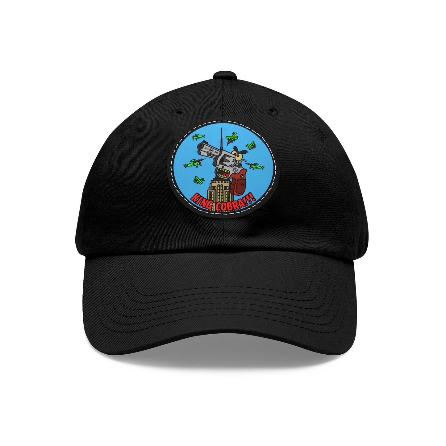 King Cobra!!! Dad Hat with Leather Patch (Round)