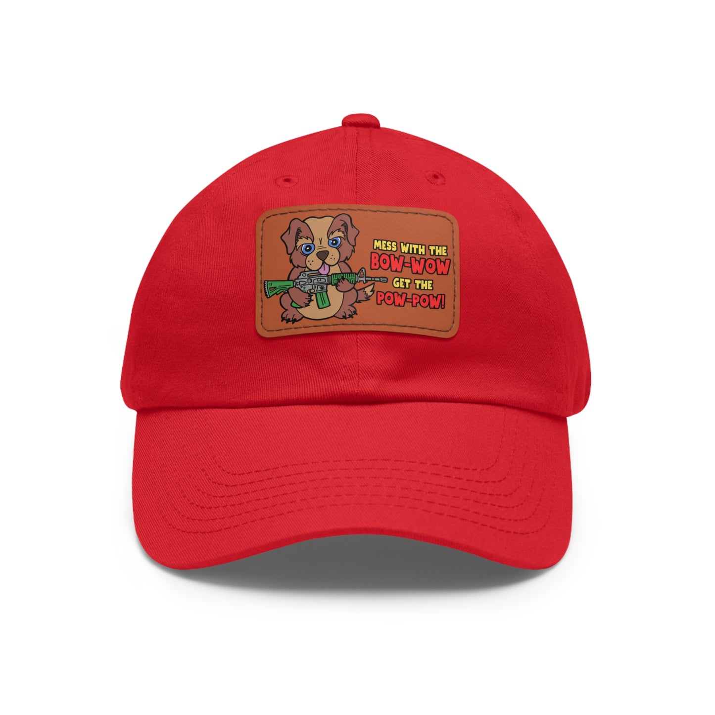 Bow-Wow/Pow-Pow! Dad Hat with Leather Patch (Rectangle)