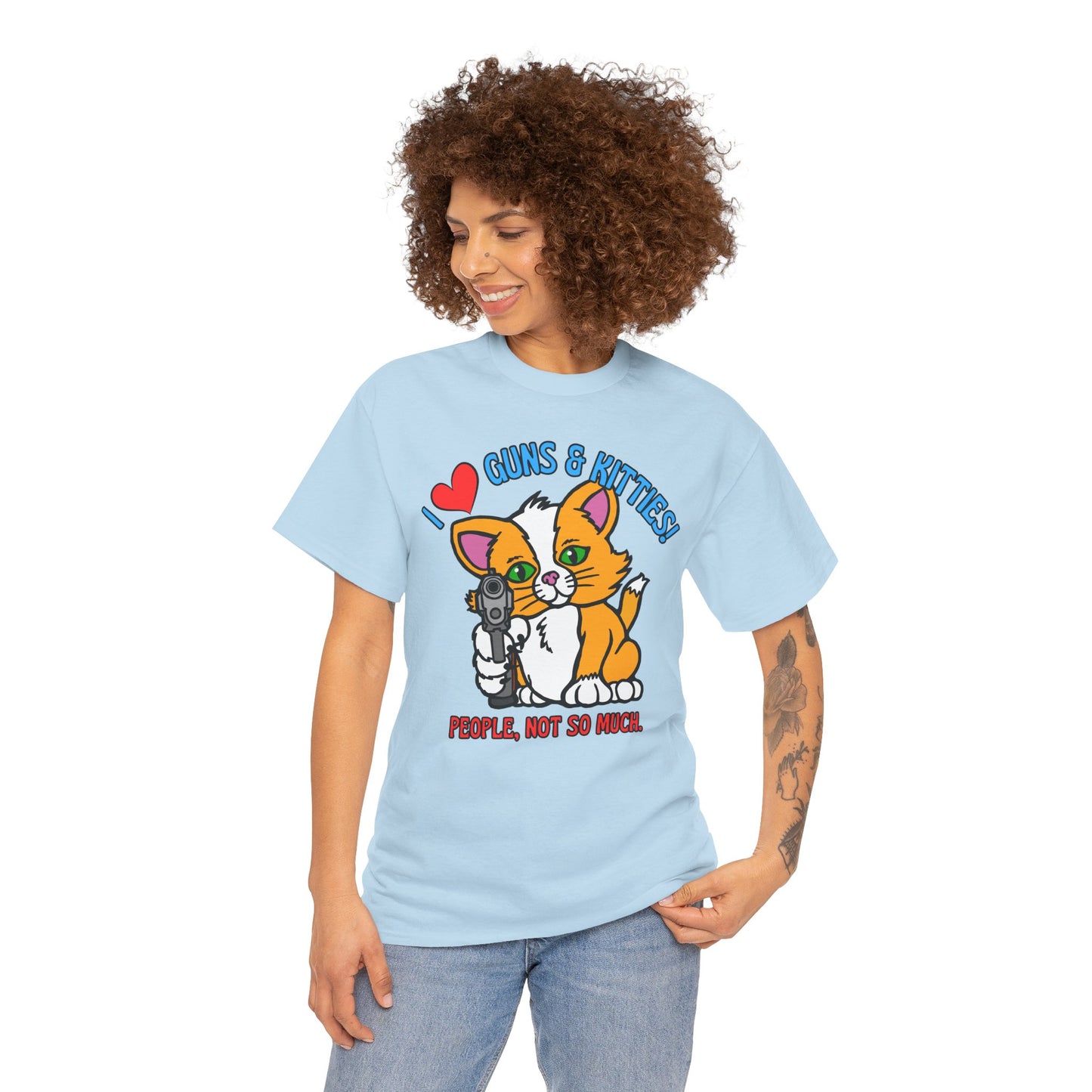 Guns & Kitties! Unisex Heavy Cotton Tee