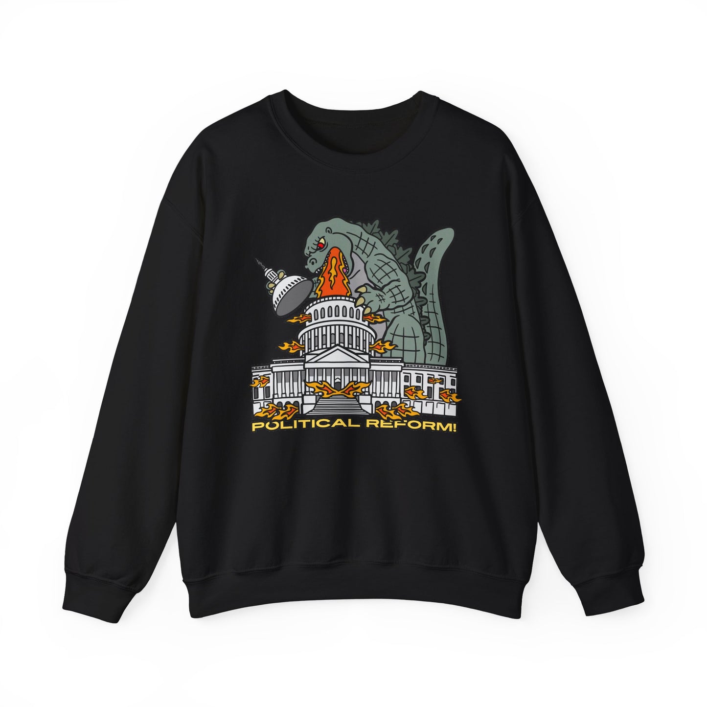 Godzilla Political Reform Sweatshirt | Unisex Heavy Blend Crewneck