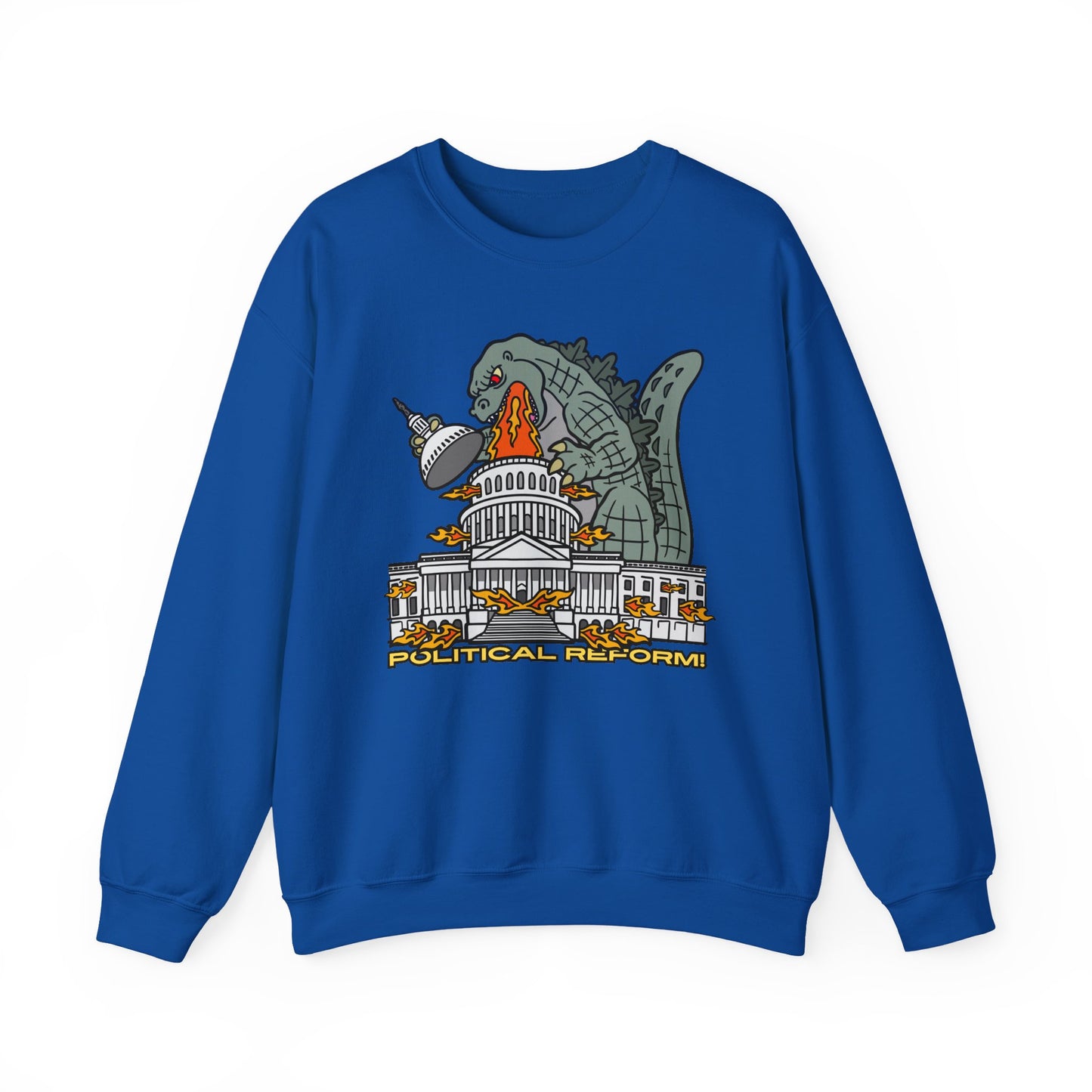 Godzilla Political Reform Sweatshirt | Unisex Heavy Blend Crewneck
