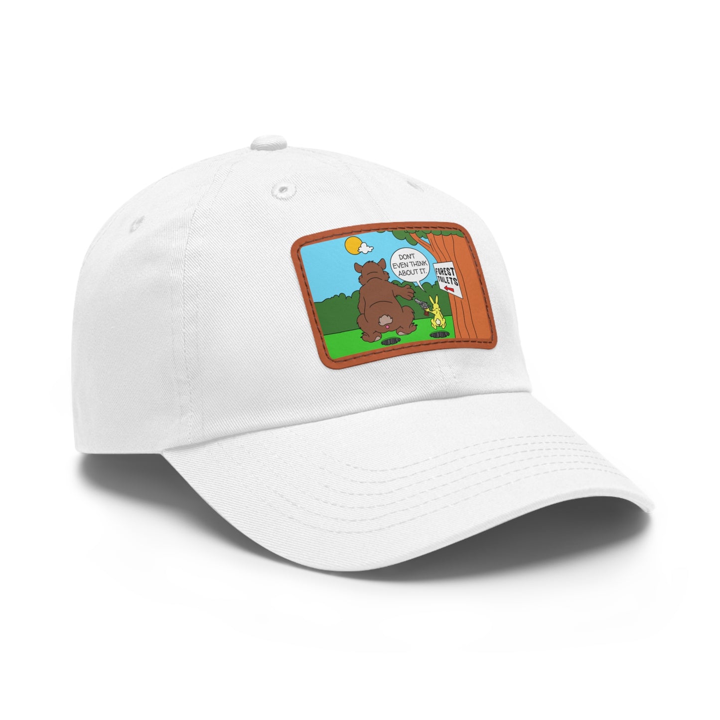 Bear & Rabbit Business! Dad Hat with Leather Patch (Rectangle)