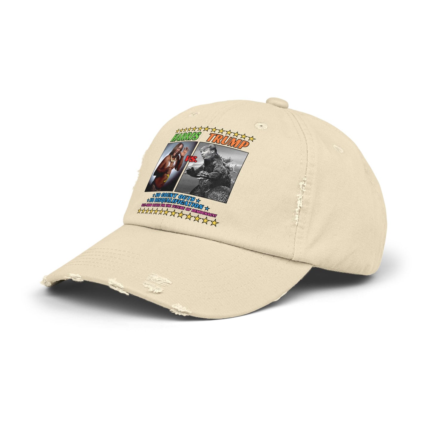 Harris v. Trump! Unisex Distressed Cap