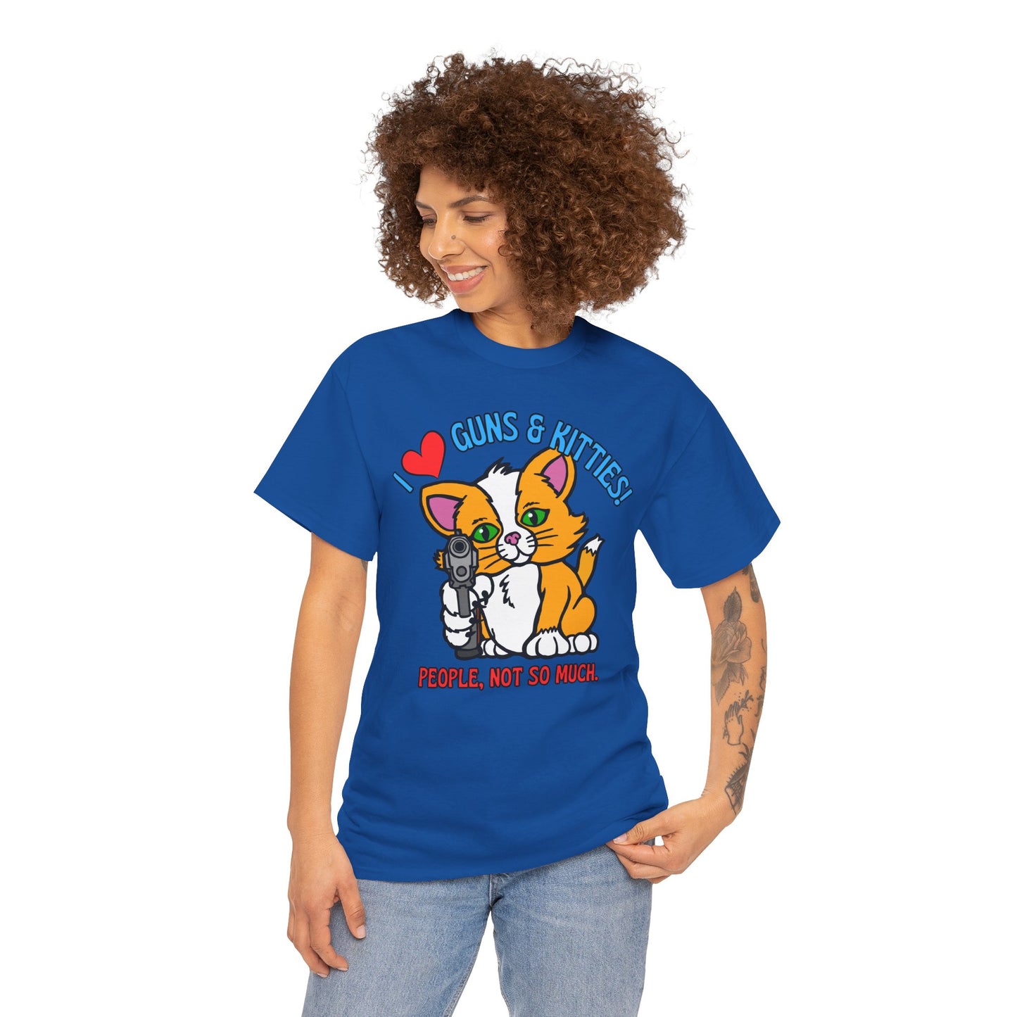 Guns & Kitties! Unisex Heavy Cotton Tee