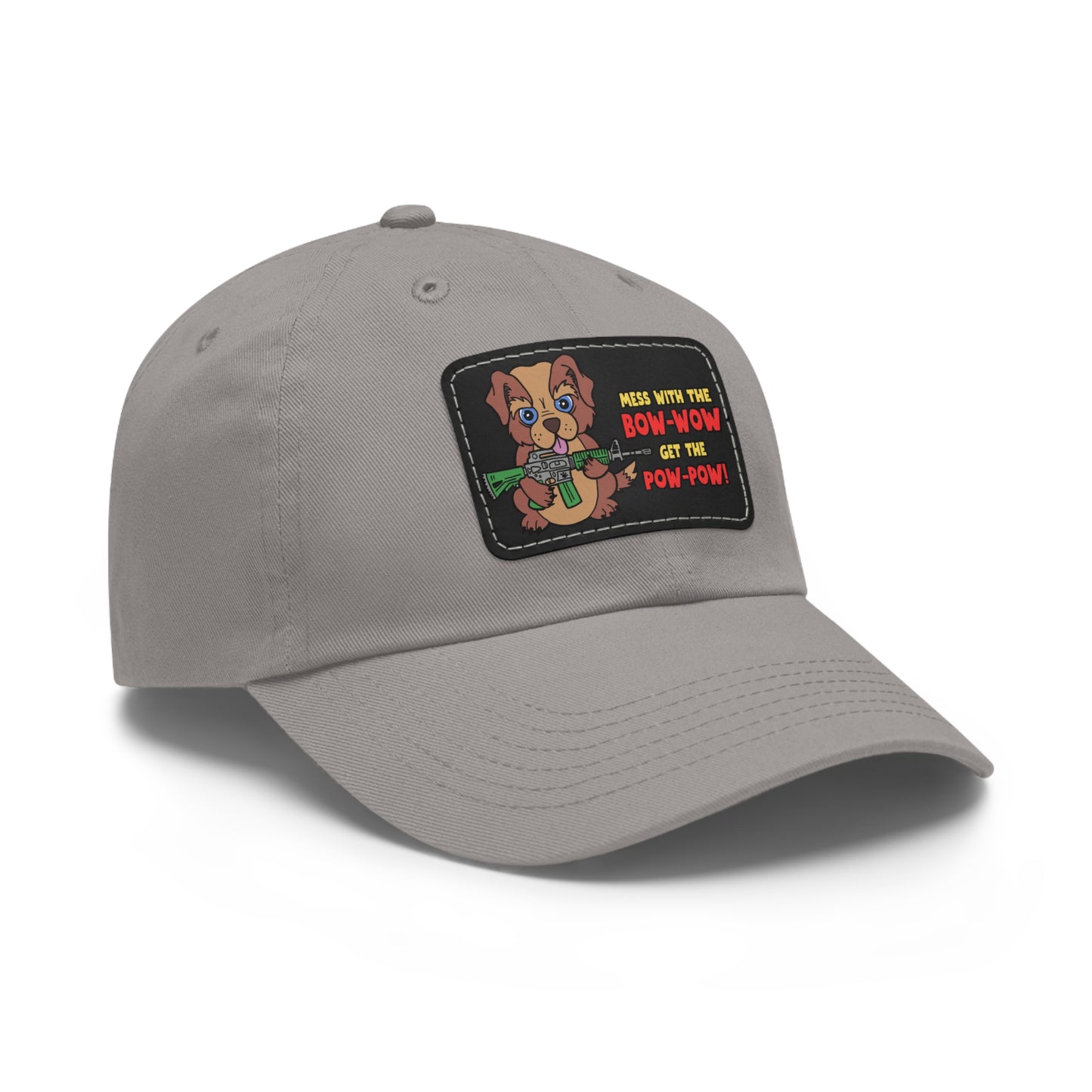 Bow-Wow/Pow-Pow! Dad Hat with Leather Patch (Rectangle)