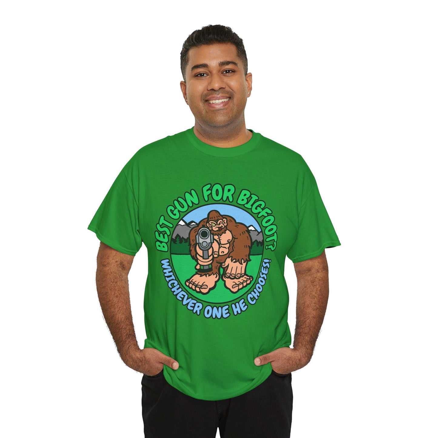 Best Gun for Bigfoot! Unisex Heavy Cotton Tee
