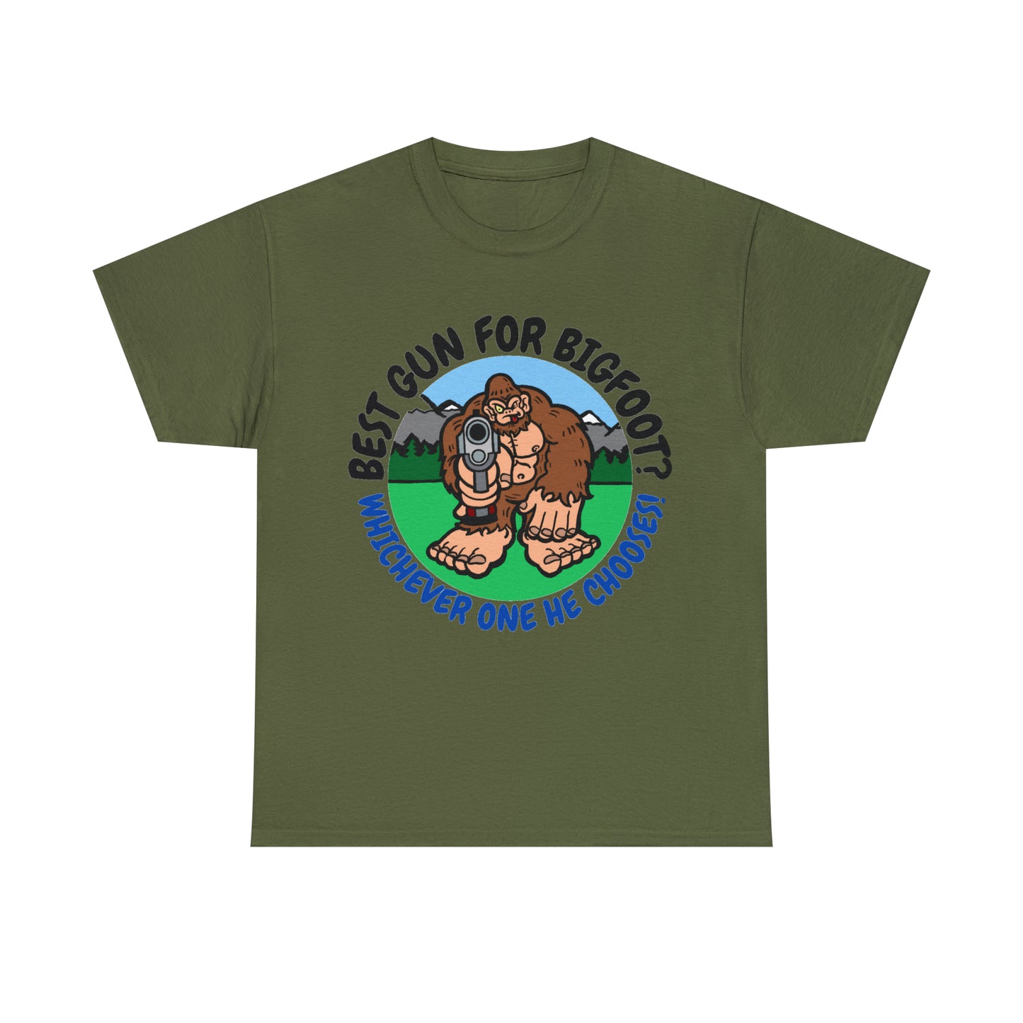 Best Gun for Bigfoot Unisex Heavy Cotton Tee