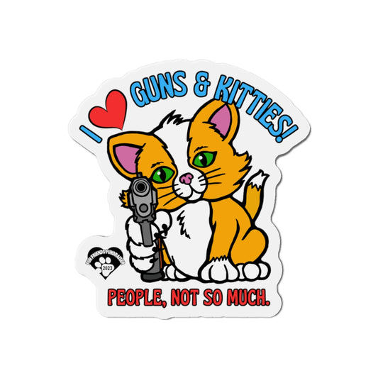Guns & Kitties! Die-Cut Magnets